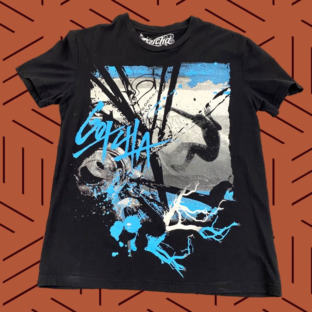 Gotcha GOTCHA Shirt Mens Medium Black Blue Graphic T Tee Surfing Windsurf Beach Skating Size US M / EU 48-50 / 2 - 1 Thumbnail