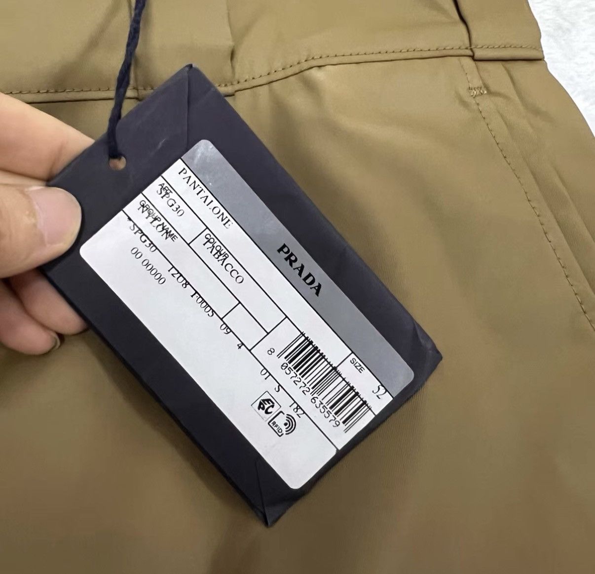 Prada Prada Khaki Triangle Logo Straight-leg Pants J41 Size US 36 / EU 52 - 4 Thumbnail