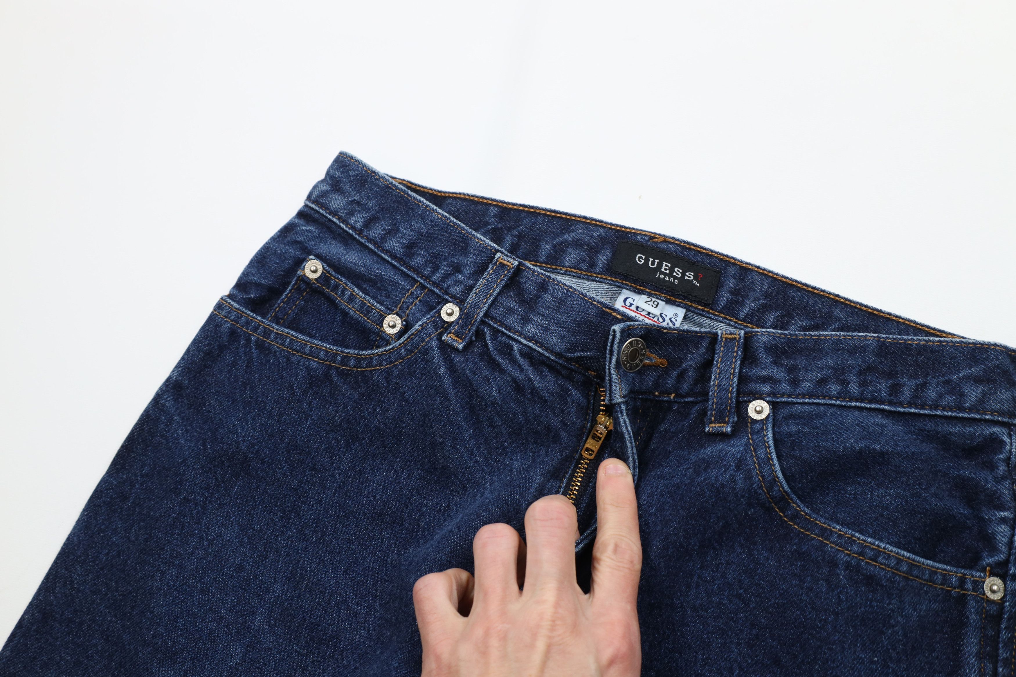 Guess Vintage 90s Guess Straight Leg Denim Jeans Blue Cotton USA Size US 29 - 6 Thumbnail