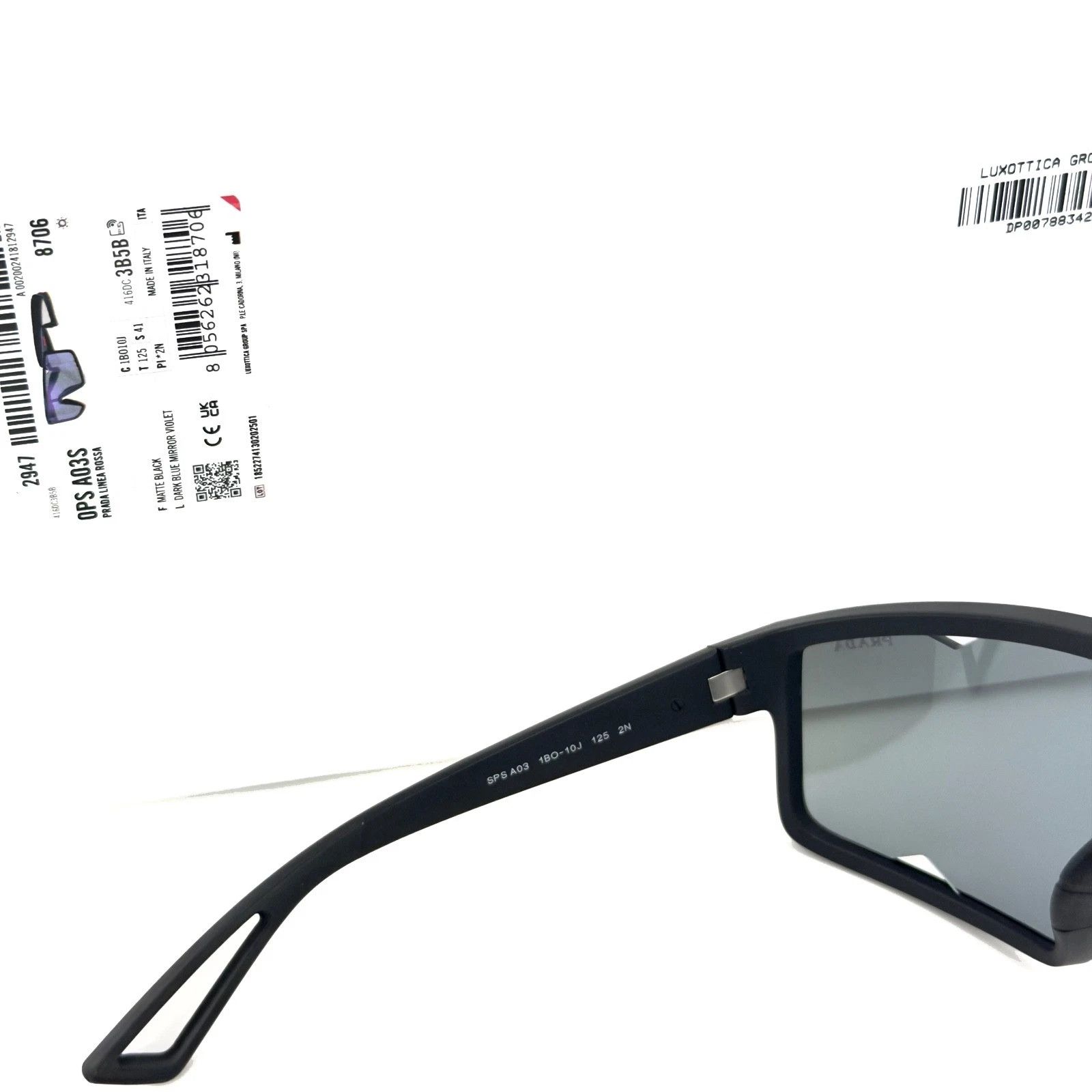 Prada PRADA A03 Linea Rossa Sport Black Violet Sunglass PSA03S Size ONE SIZE - 10 Thumbnail