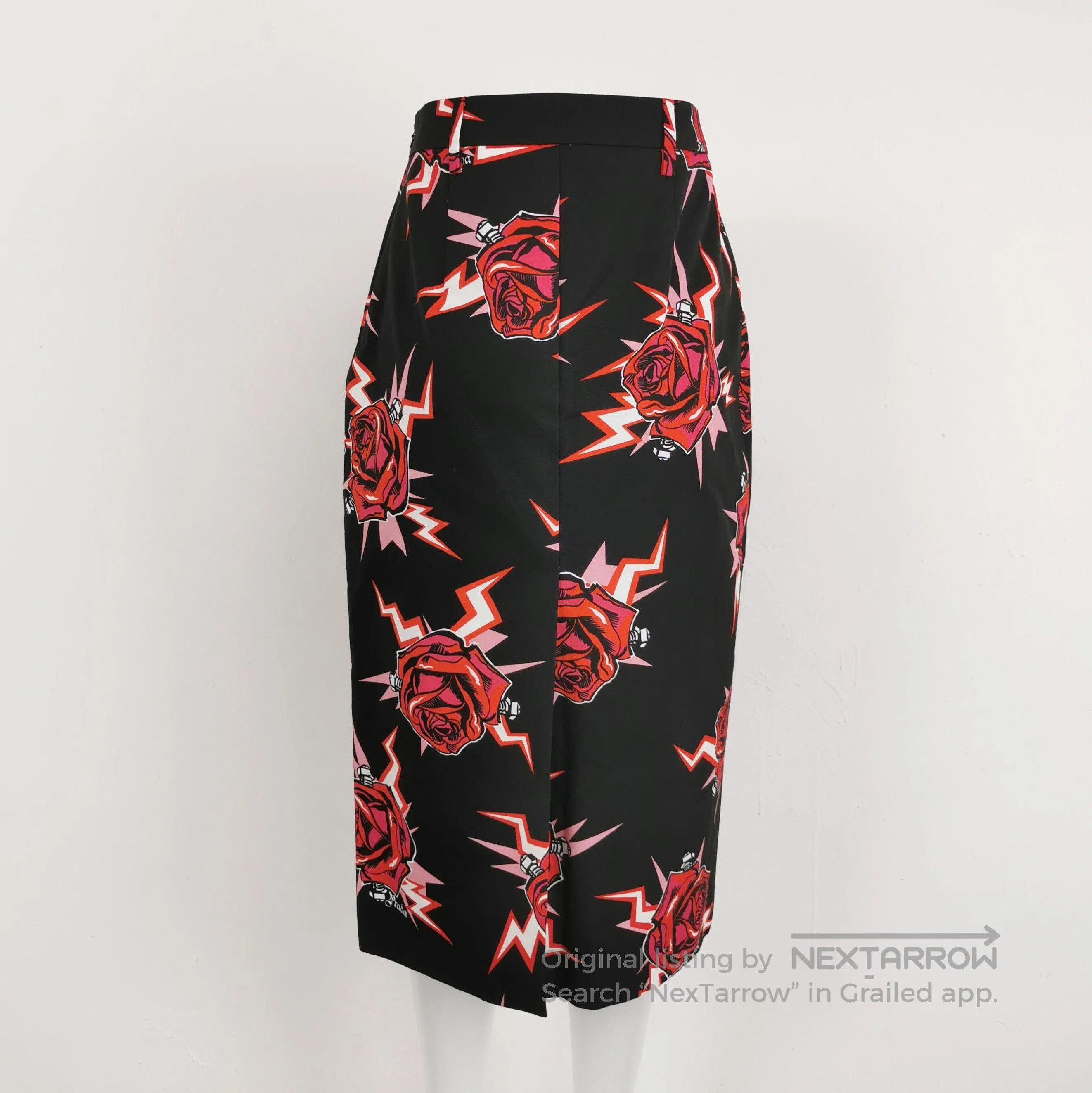 Prada Prada Floral Print Cotton Midi Skirt . Size 39" - 2 Thumbnail