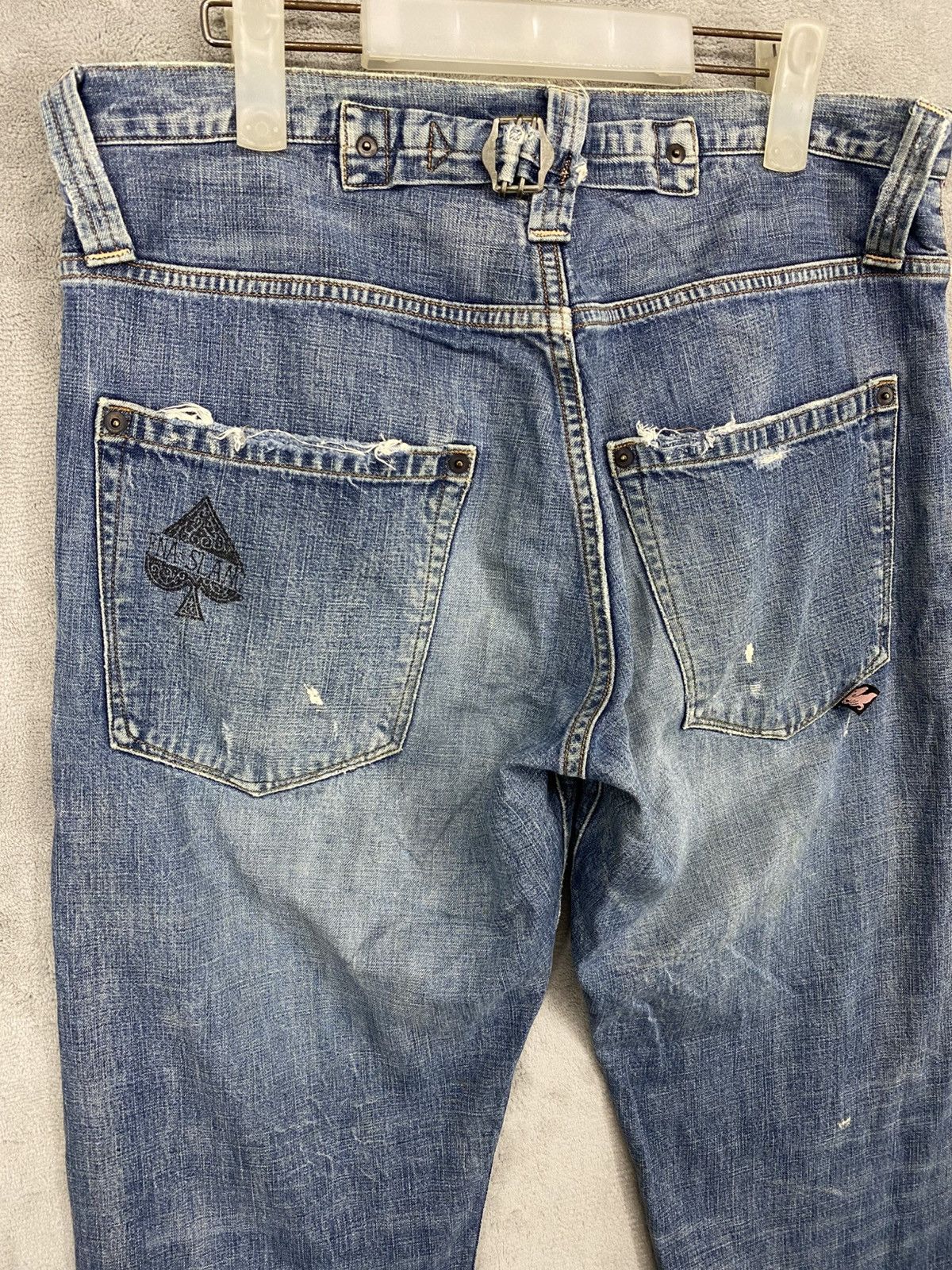 If Six Was Nine RIPPED🔥RNA SLANG DISTRESSED DENIM UNDERCOVER DESIGN JEANS Size US 32 / EU 48 - 9 Thumbnail