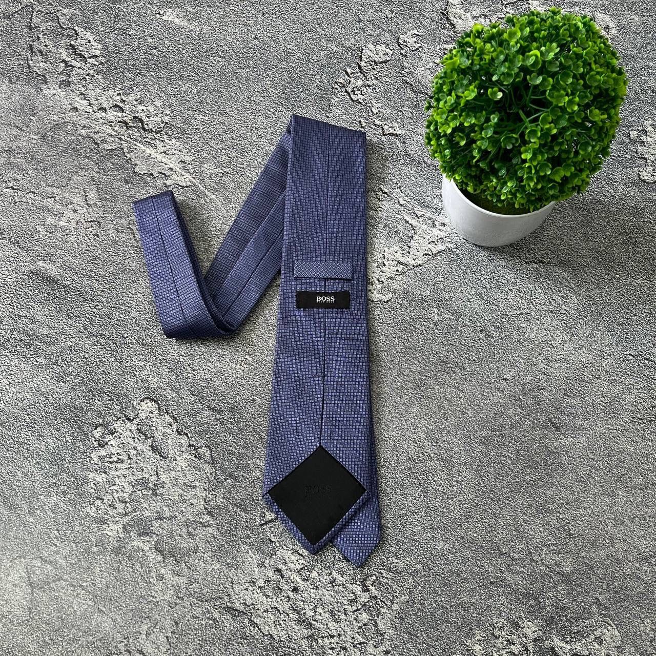 Hugo Boss HUGO BOSS Men's Silk Tie Blue And Ivory Striped Pattern Size 30 - 9 Thumbnail