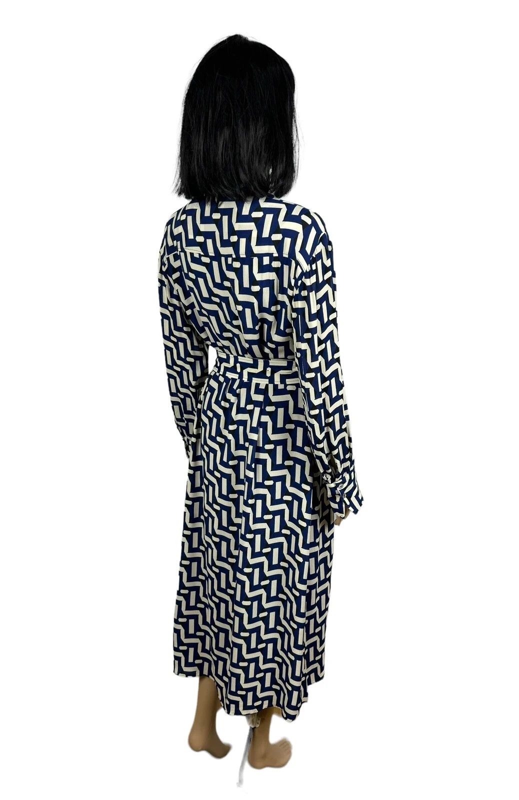 Massimo Dutti Massimo Dutti Geometric Pattern Dress Viscose Belted EU40 Size M / US 6-8 / IT 42-44 - 7 Thumbnail