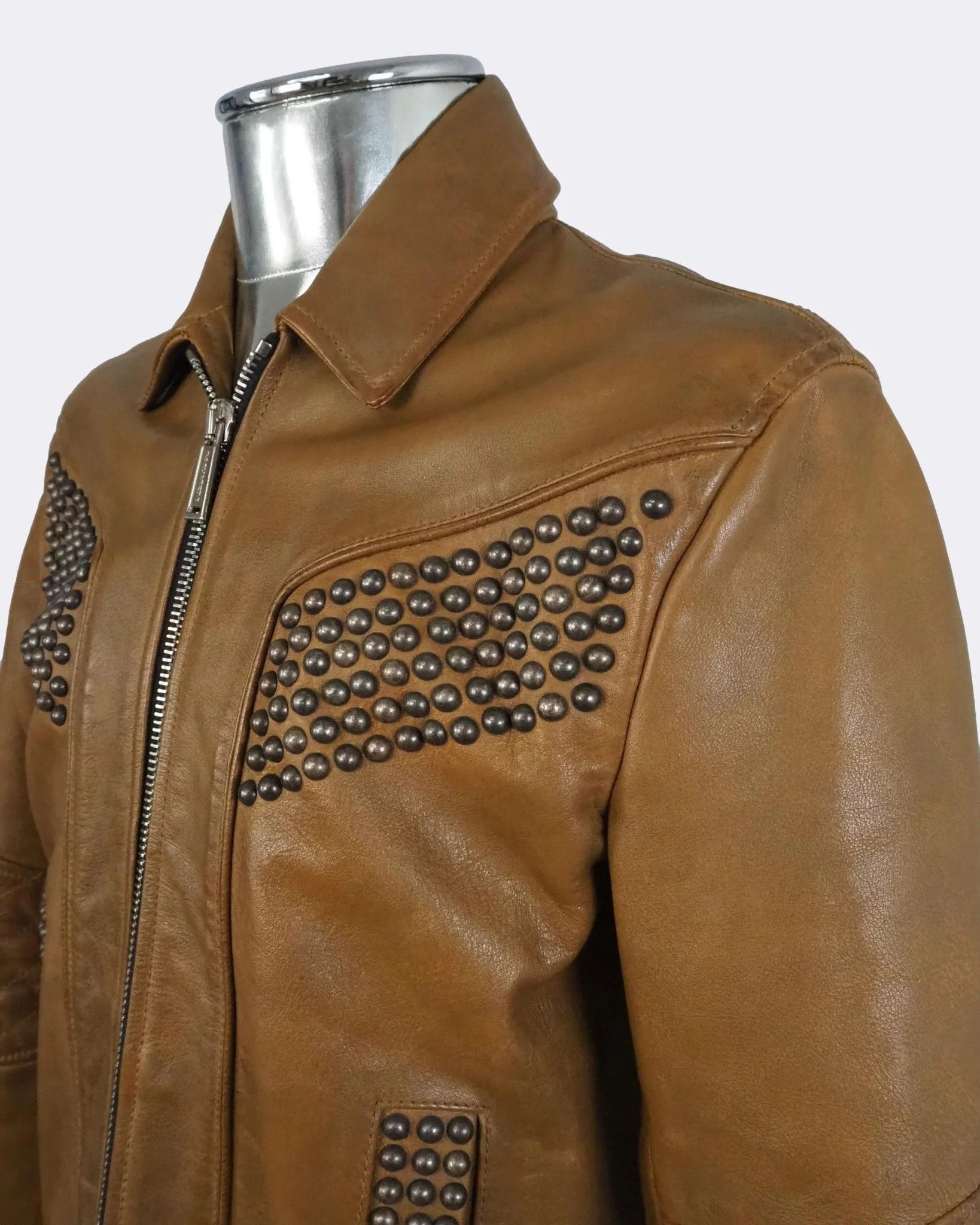 Dsquared2 Men's Dsquared2 Studded Calfskin Leather Jacket $2350 Size US M / EU 48-50 / 2 - 10 Thumbnail