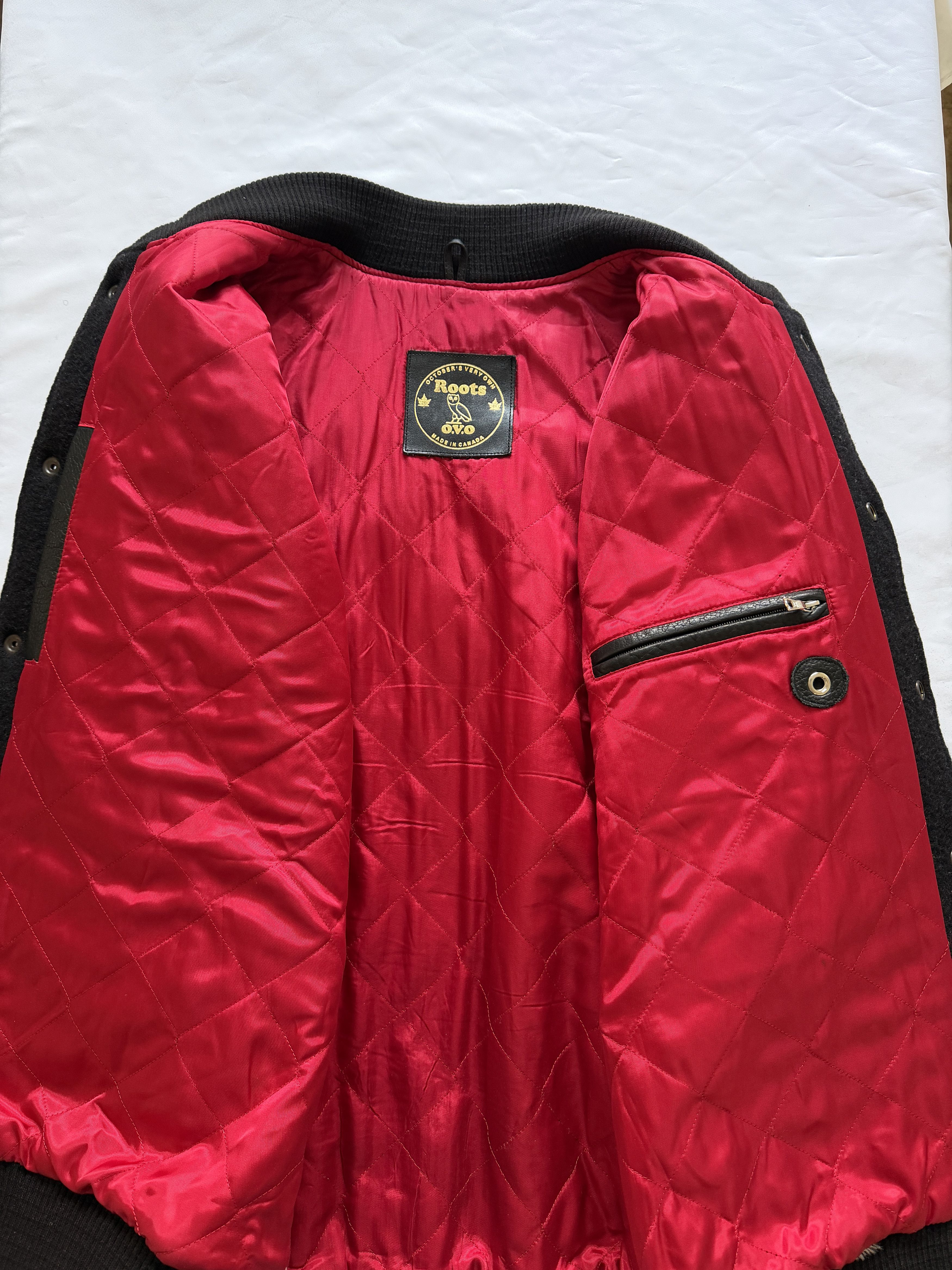Drake 💥💎F&F💎💥🦉1/8 OVO Roots 2011 Bison Leather Wool Varsity Size US XXL / EU 58 / 5 - 10 Thumbnail