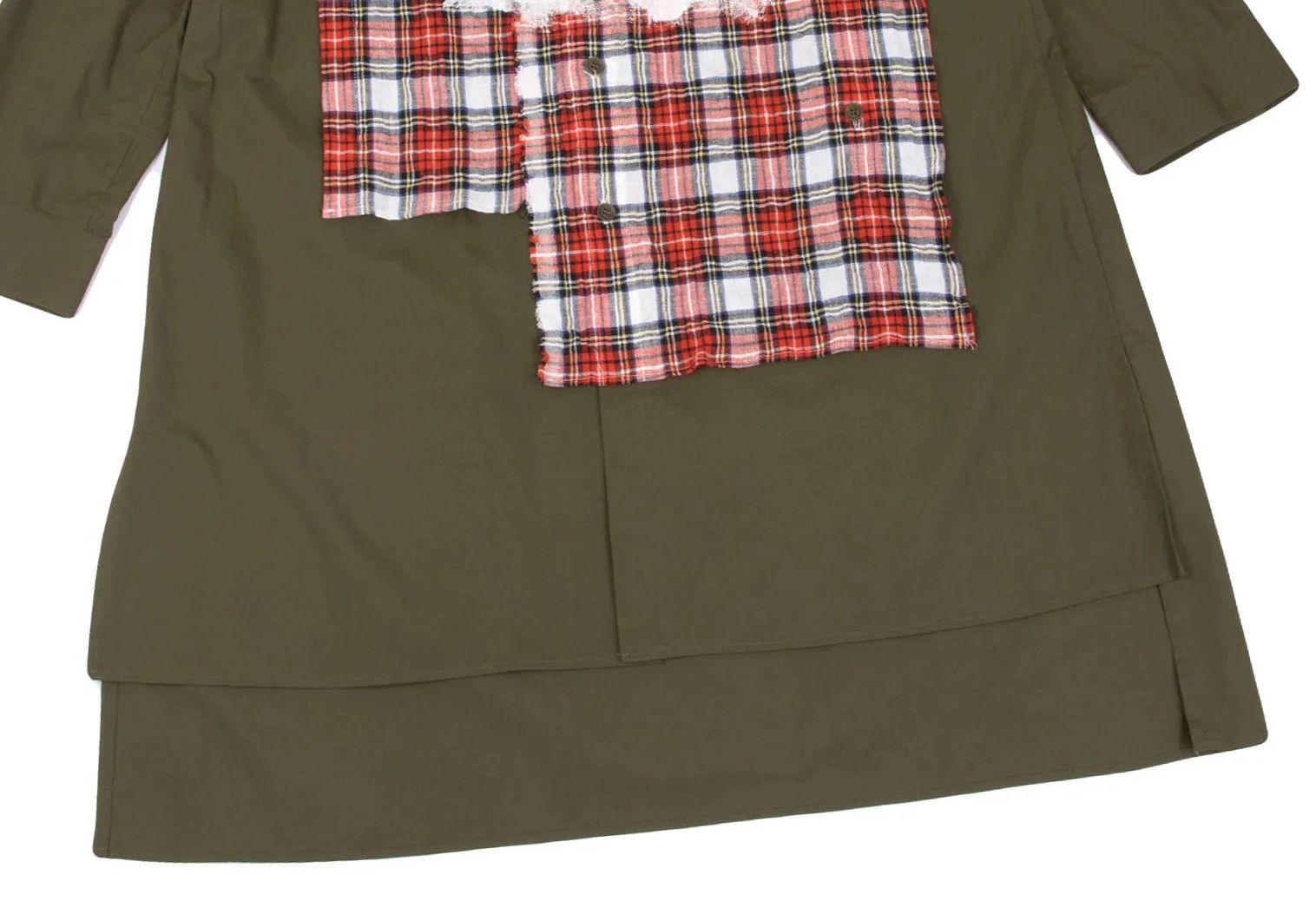Yohji Yamamoto Tartan Check Pigment Print Detachable Long Shirt Khaki Size US M / EU 48-50 / 2 - 11 Thumbnail
