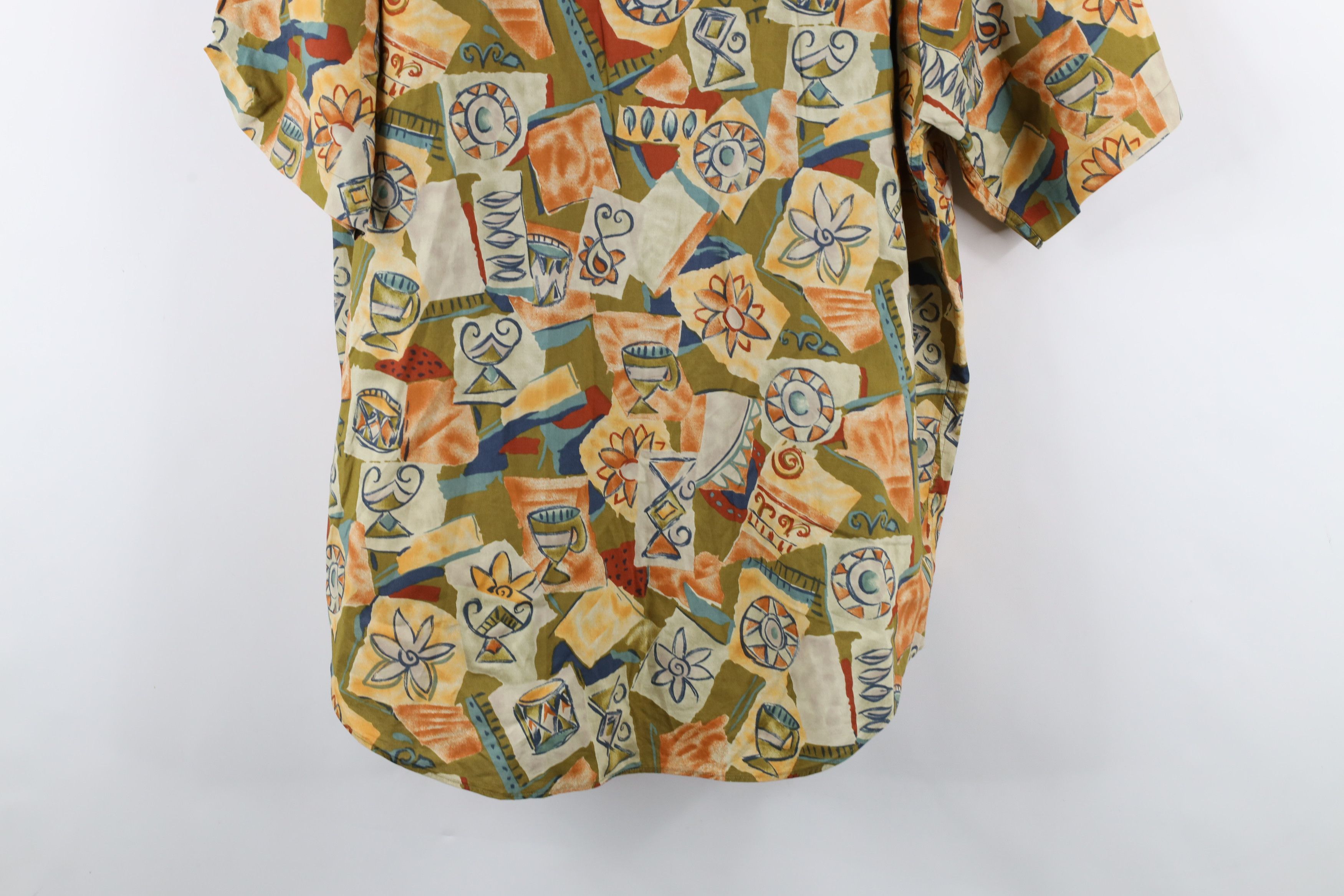 Vintage Vintage 90s Streetwear Collar Rainbow Flower Button Shirt Size US L / EU 52-54 / 3 - 10 Thumbnail