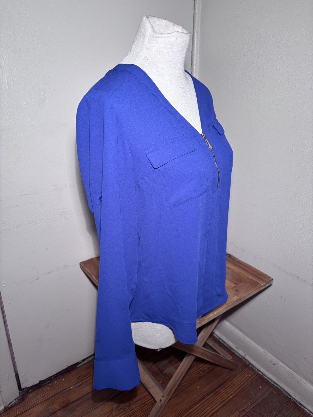 Express Express Quarter Zip Mesh Blouse Size S / US 4 / IT 40 - 4 Thumbnail