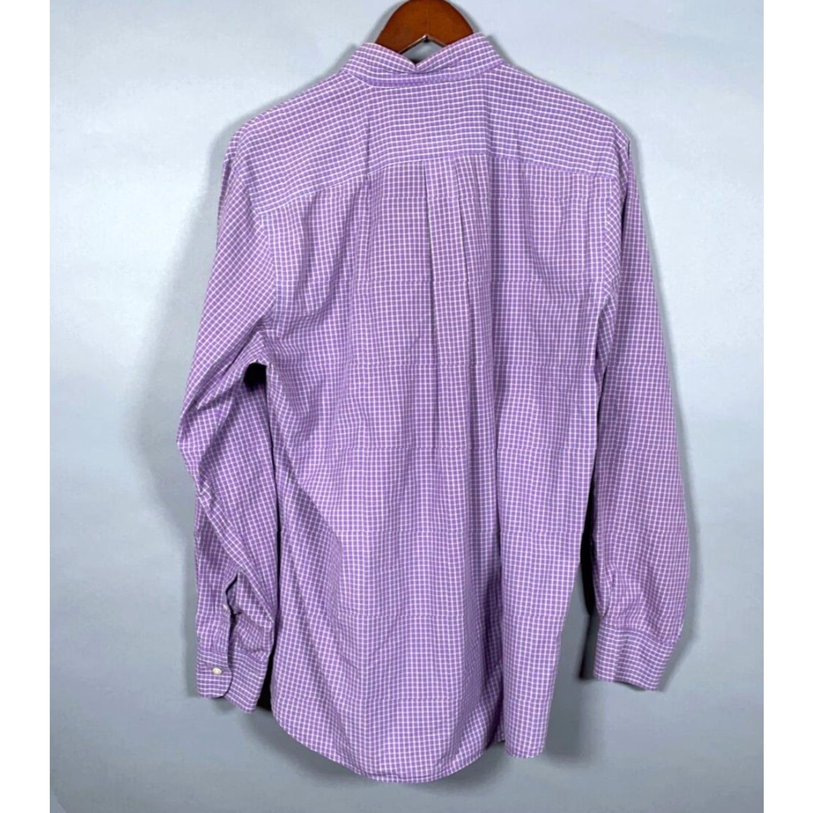 Vintage J. Press Check Pattern Button-Up Shirt Adult XL Purple Gray Slim Fit 90s Mens Size US XL / EU 56 / 4 - 3 Thumbnail