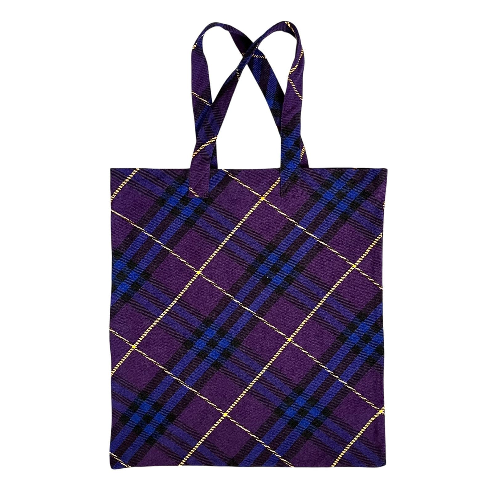 Burberry Burberry Purple Check Recycled Cotton Large Shopper Tote Bag Size ONE SIZE - 2 Thumbnail
