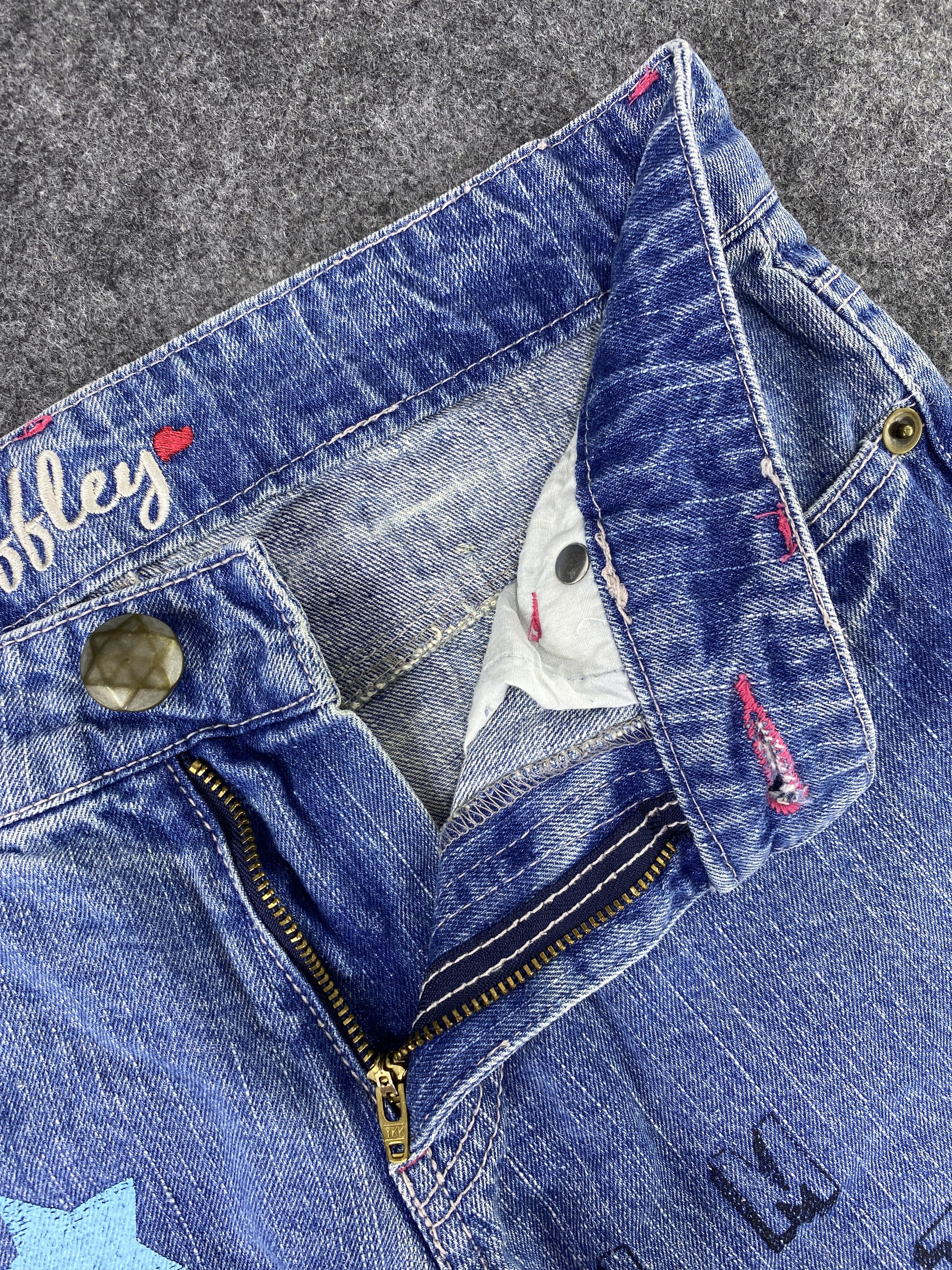 Japanese Brand Jeffley Distress Blue Jeans- J1108 Size 29" - 11 Thumbnail