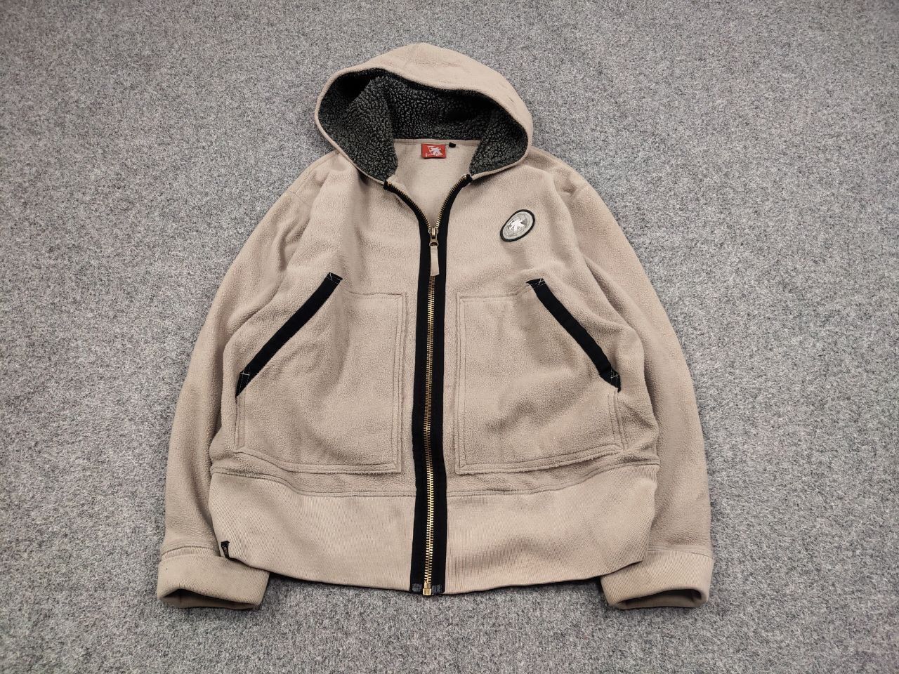 Gotcha Vintage 90's Gotcha Beige Fleece Zip Logo Pocket Hoodie Size US L / EU 52-54 / 3 - 2 Thumbnail