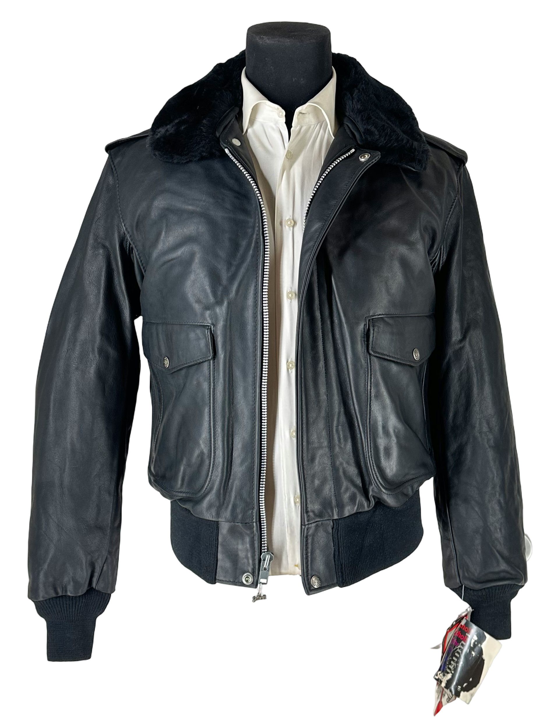 Schott Black Schott NYC Type A-2 Leather G1 Bomber Flight Jacket 42 Size US L / EU 52-54 / 3 - 1 Thumbnail