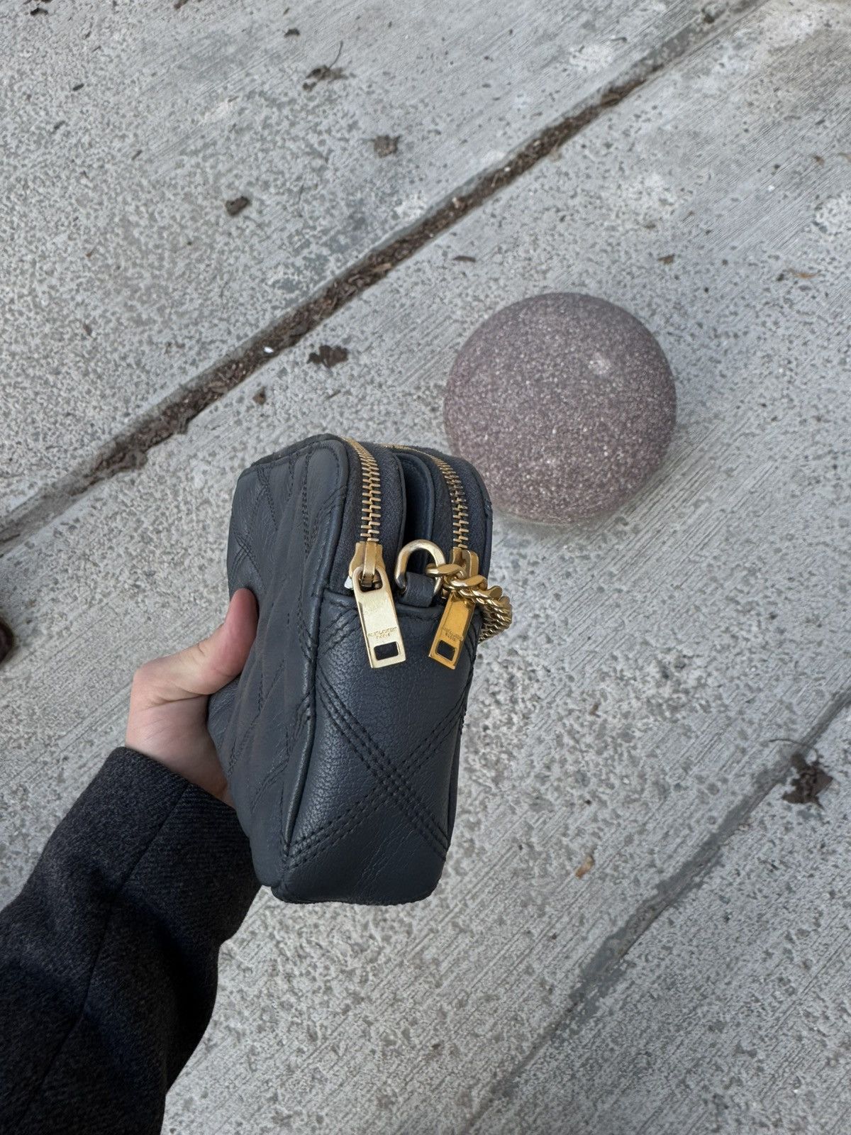 Saint Laurent Paris Saint Laurent Shoulder Black-Grey Bag Size ONE SIZE - 6 Thumbnail