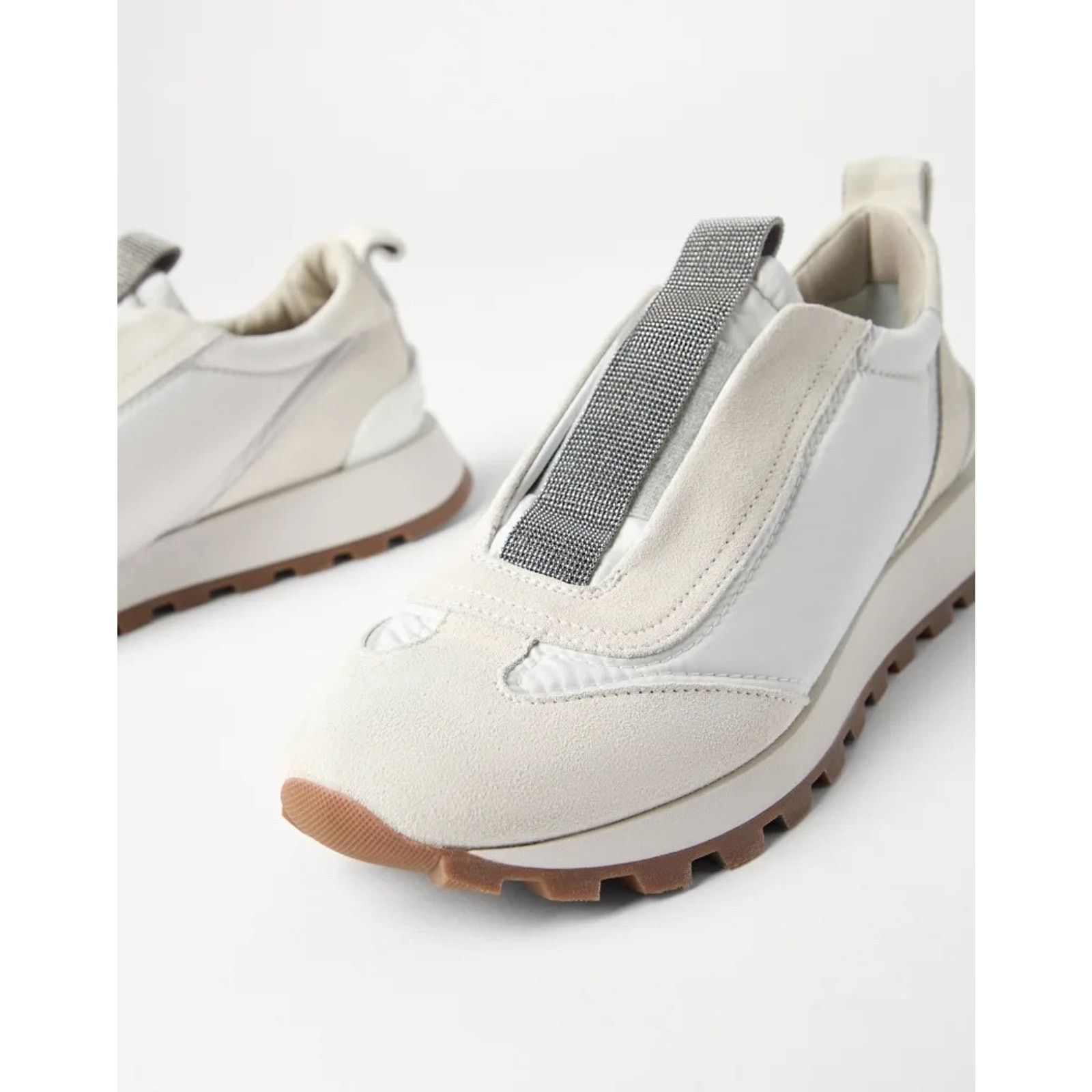 Brunello Cucinelli Brunello Cucinelli monili Suede sneakers White 36.5 Size US 6.5 / IT 36.5 - 8 Thumbnail