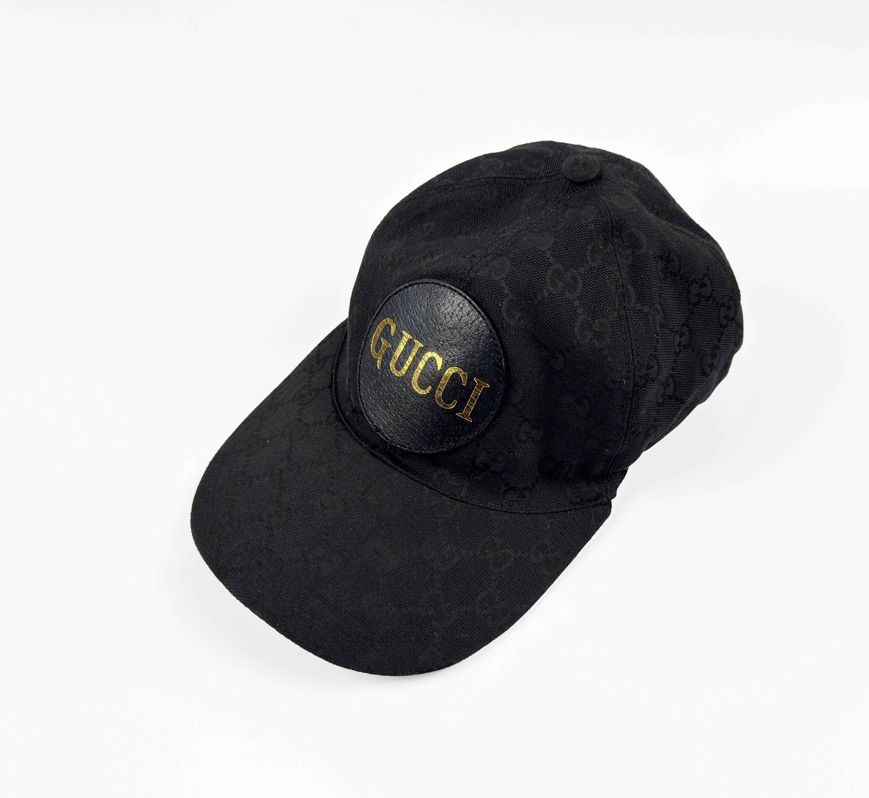 Gucci GUCCI Monogram Black Gold Big Logo Cap Size S 57cm Size ONE SIZE - 1 Thumbnail