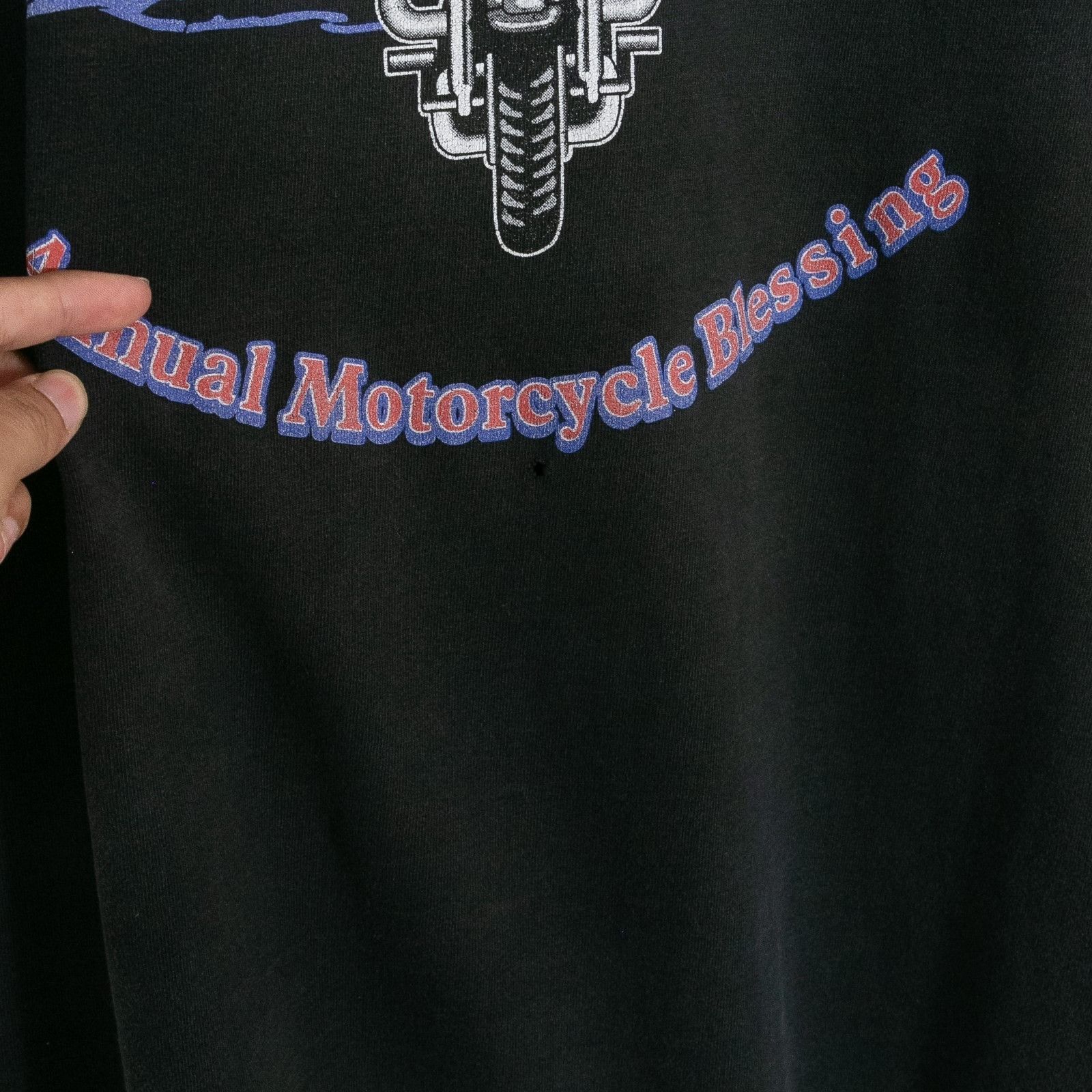Vintage Vintage 90s Blue Knights NY1 T Shirt Mens Large - Distressed Size US L / EU 52-54 / 3 - 5 Thumbnail