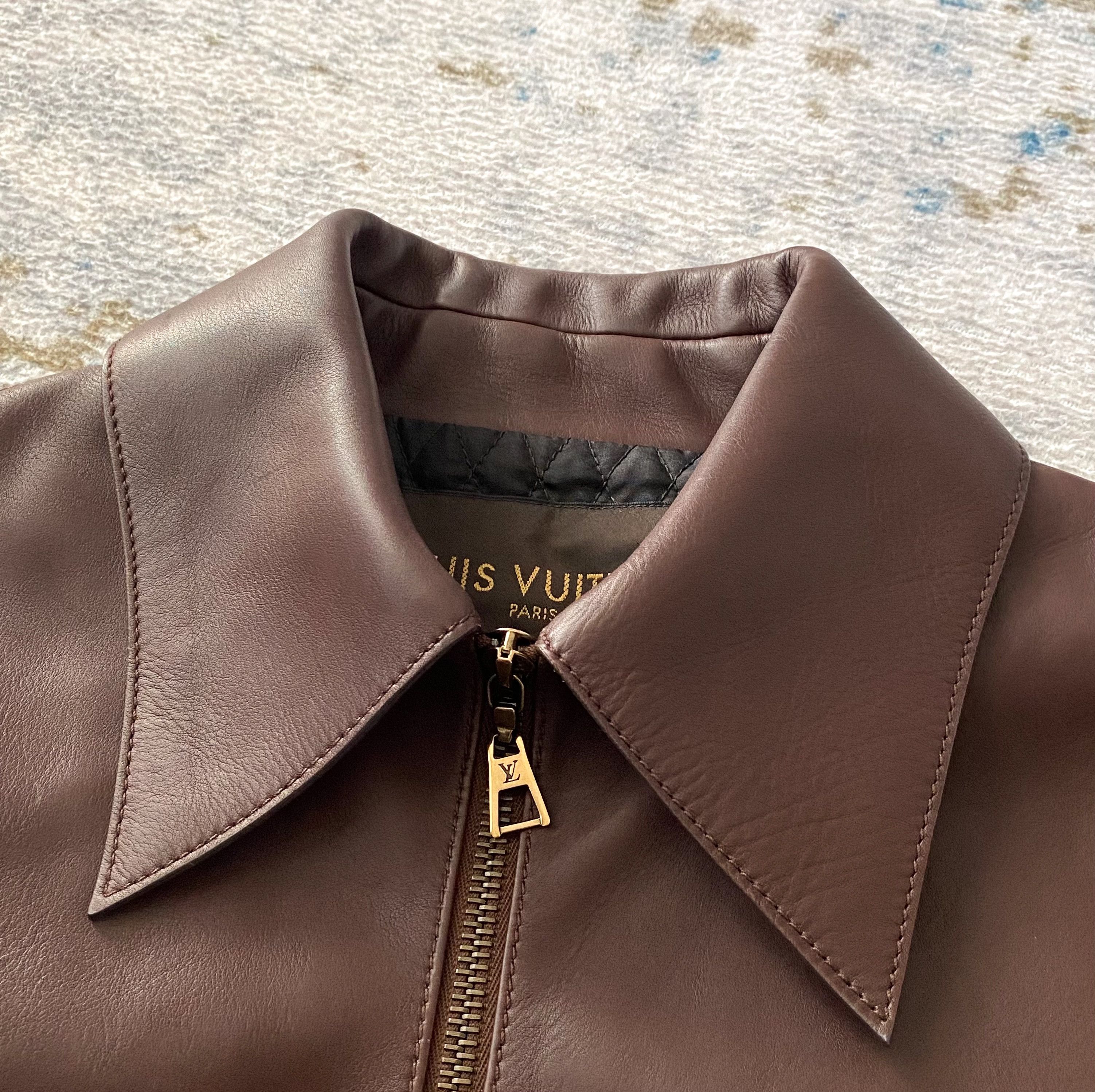 Louis Vuitton Louis Vuitton Leather Cropped Zip Front Jacket Size M / US 6-8 / IT 42-44 - 7 Thumbnail