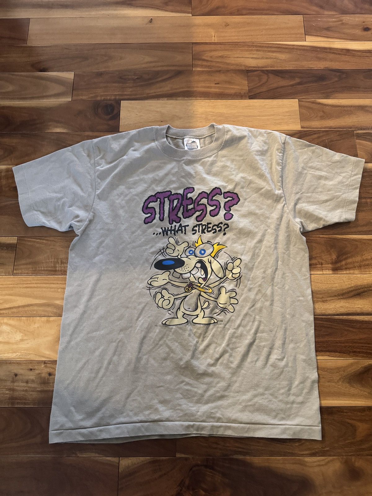 Vintage Vintage single stitch Stress! Tee shirt Size US L / EU 52-54 / 3 - 1 Thumbnail