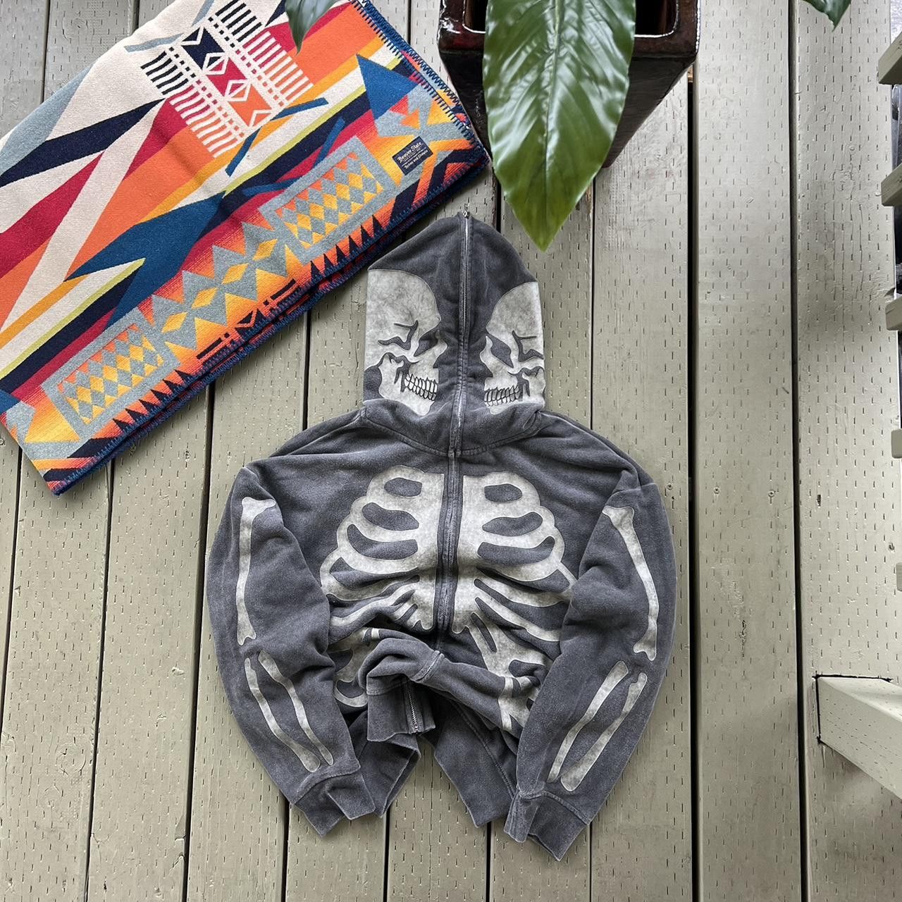 Vintage Japanese Brand Skelleton Full Zip Hoodie Size US L / EU 52-54 / 3 - 5 Thumbnail