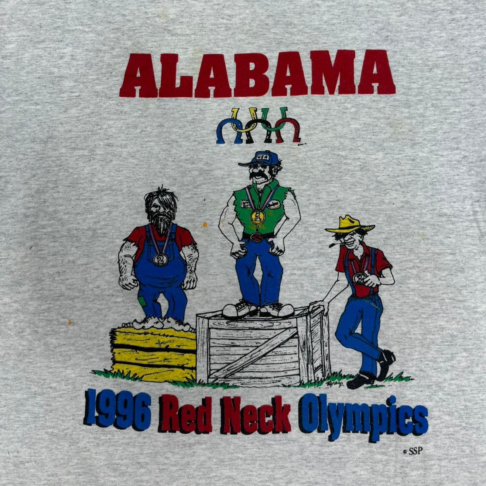 Vintage VINTAGE 90S SINGLE STITCH 1996 ALABAMA REDNECK OLYMPICS TEE: Size US L / EU 52-54 / 3 - 2 Thumbnail