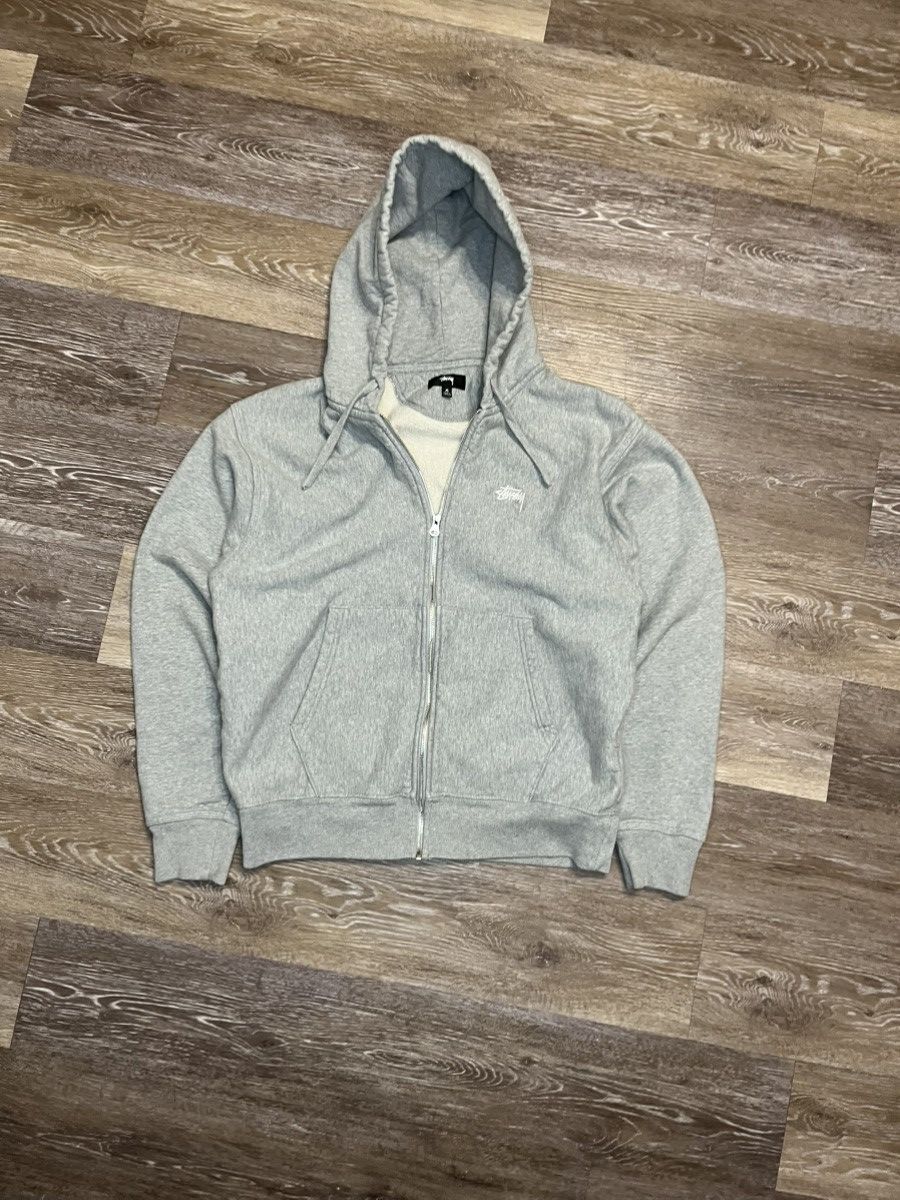 Stussy Light Grey Stussy Zip Up Hooded Sweatshirt Size US M / EU 48-50 / 2 - 1 Thumbnail