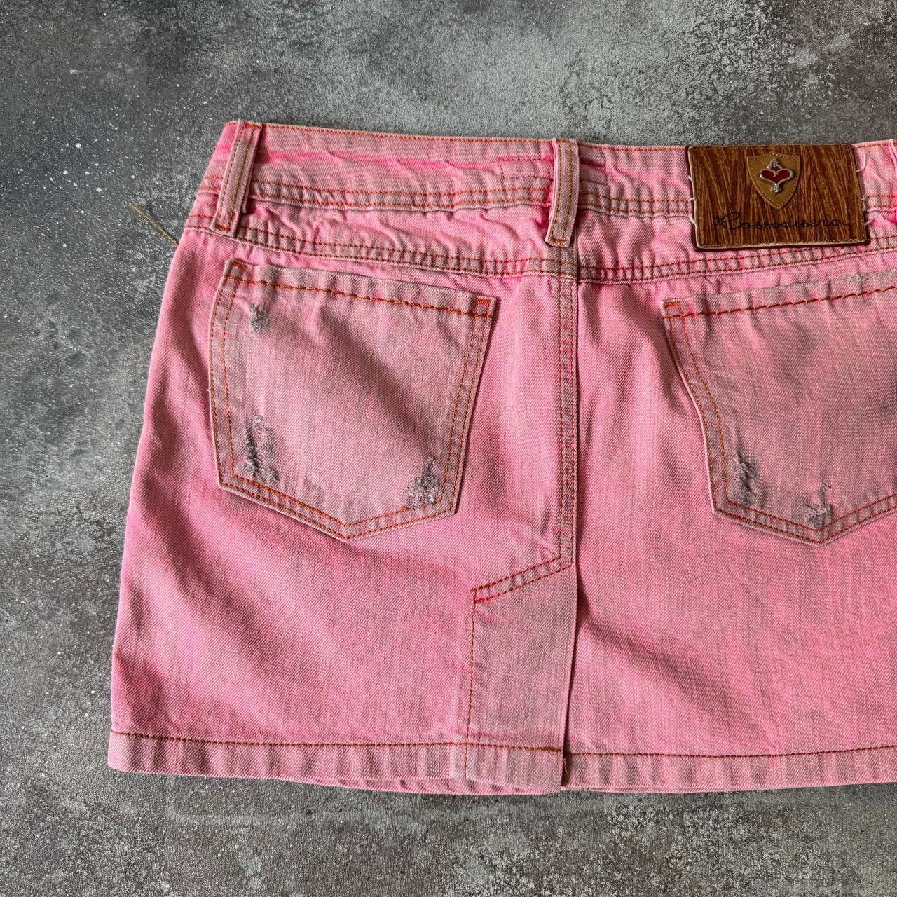 20471120 × Hysteric Glamour × Japanese Brand Japanese Style Super Sexy Pink Faded Mini Skirt Size 29" - 5 Thumbnail