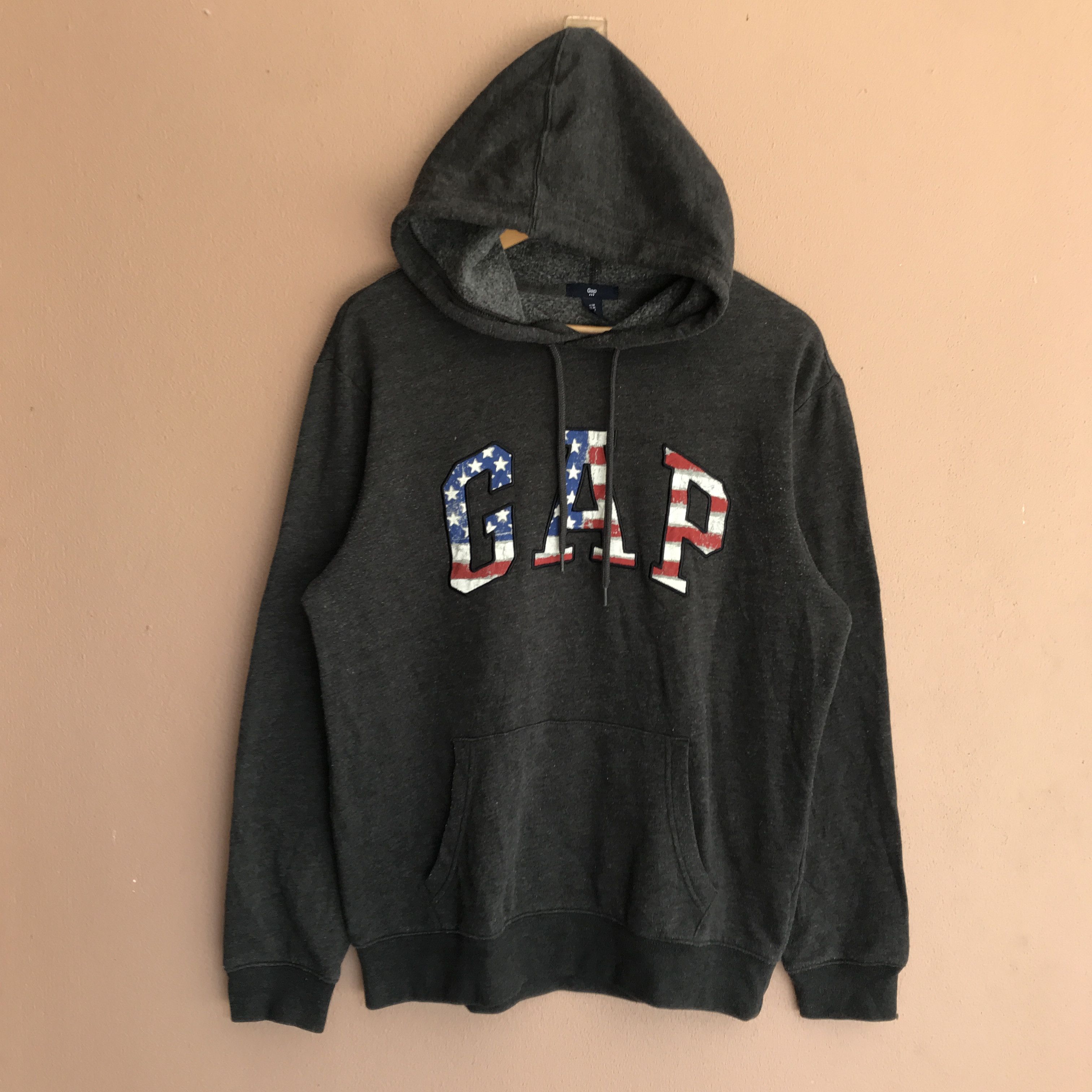 Gap GAP Flag Art SpellOut Pullover Hoodie Black Size US M / EU 48-50 / 2 - 1 Thumbnail