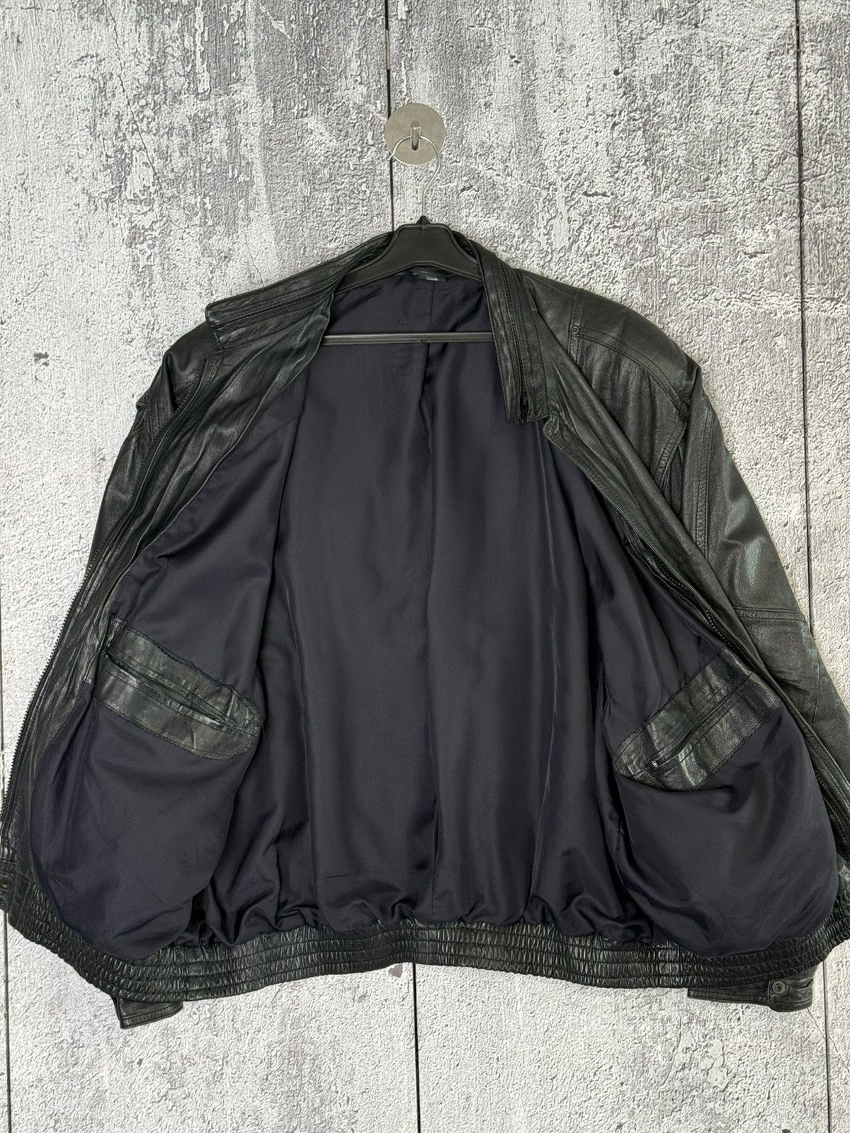 Diesel Diesel Oversized Leather Bomber Jacket Embroidered Big Logo Size US XL / EU 56 / 4 - 21 Thumbnail