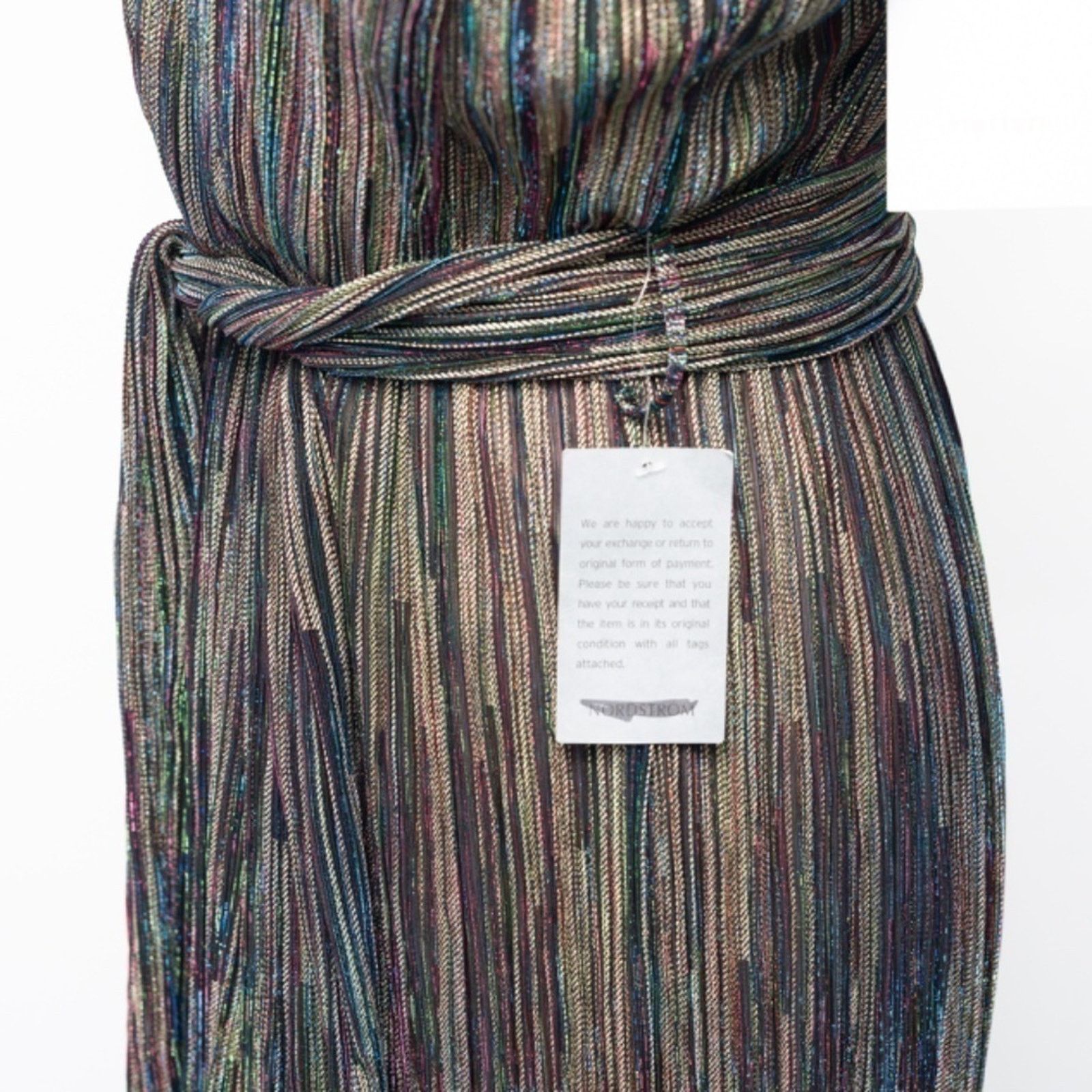 Designer Harlyn - Plunge V-Neck Tie Waist Pleated Gown Size M / US 6-8 / IT 42-44 - 15 Thumbnail
