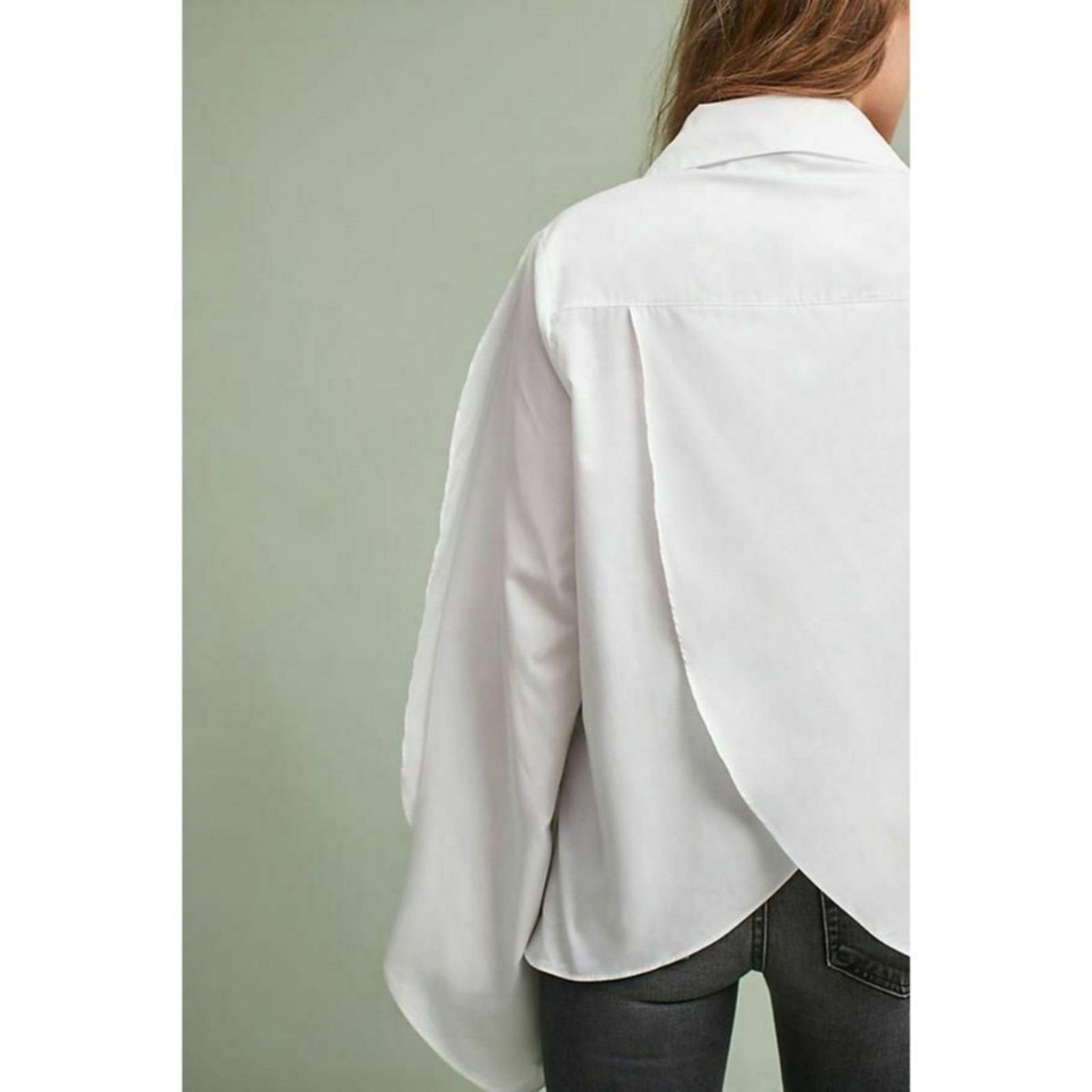 Anthropologie New Anthropologie Luma Buttondown by Harshman Sz Small White Size S / US 4 / IT 40 - 4 Thumbnail