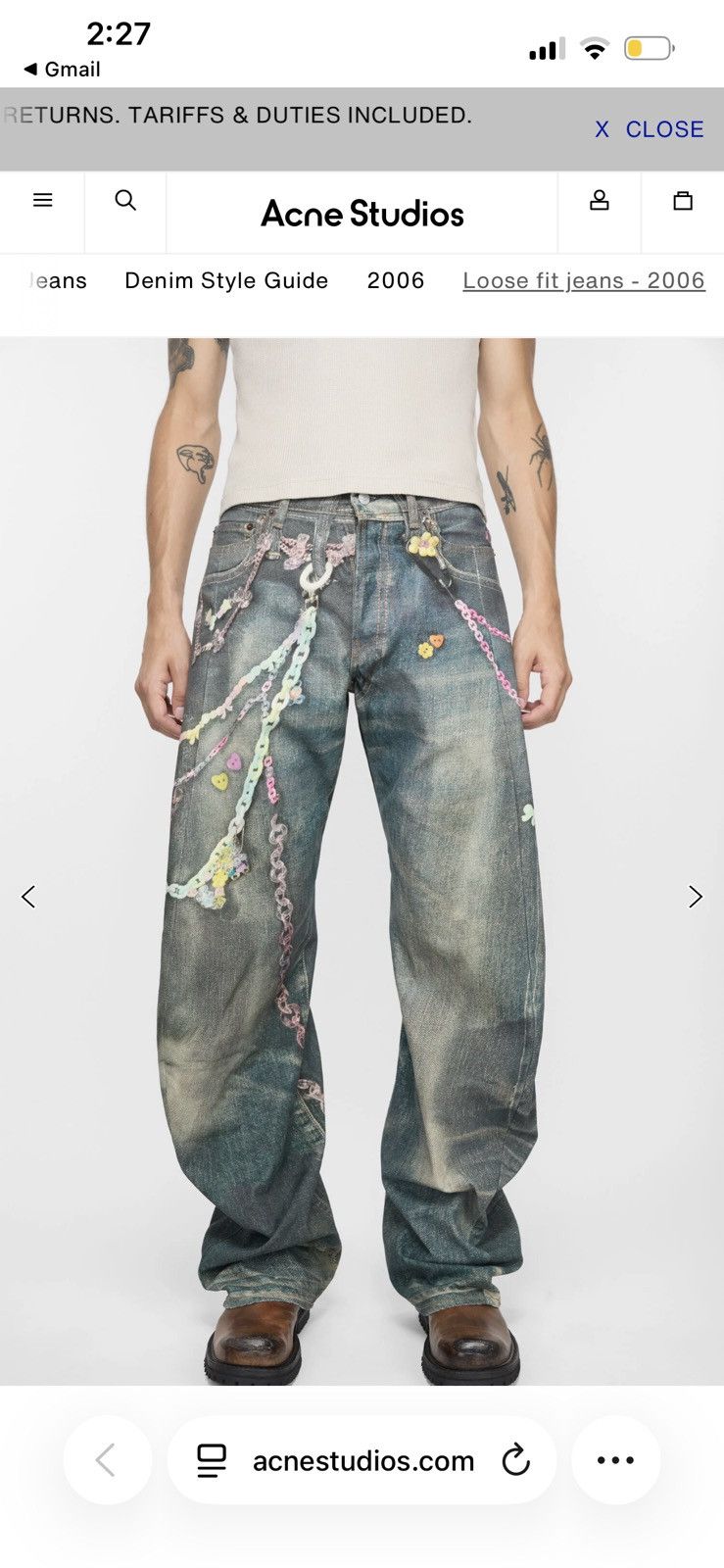 Acne Studios Loose Fit Jeans - 2006 Size US 34 / EU 50 - 9 Thumbnail