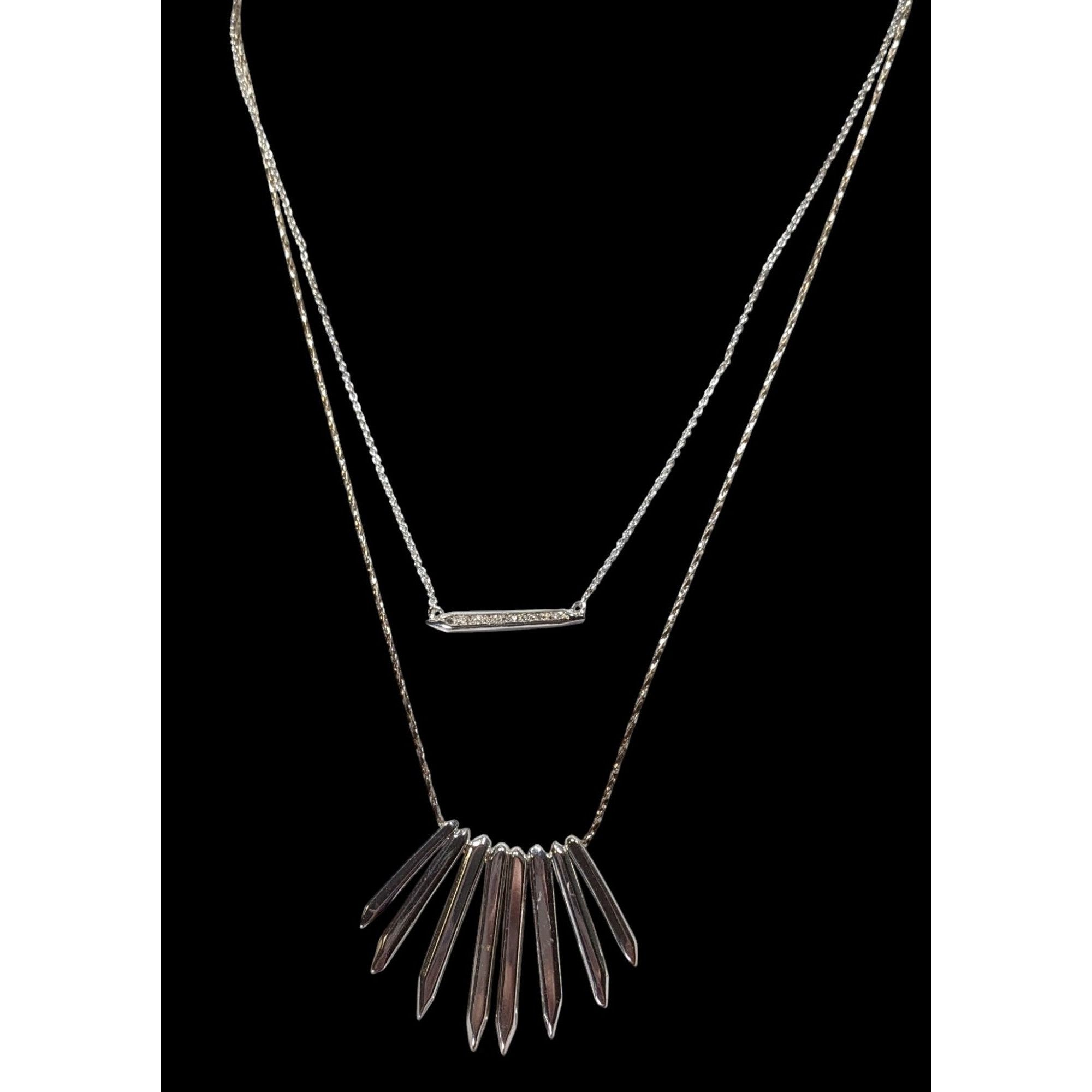 Other Stella And Dot Layered Silver Spike Pendant Necklace With Rh Size ONE SIZE - 2 Thumbnail