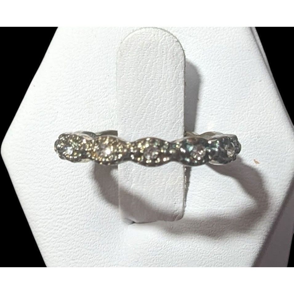 Other Whimsical Braided Silver Tone Rhinestone Ring Size 7 Size ONE SIZE - 8 Thumbnail