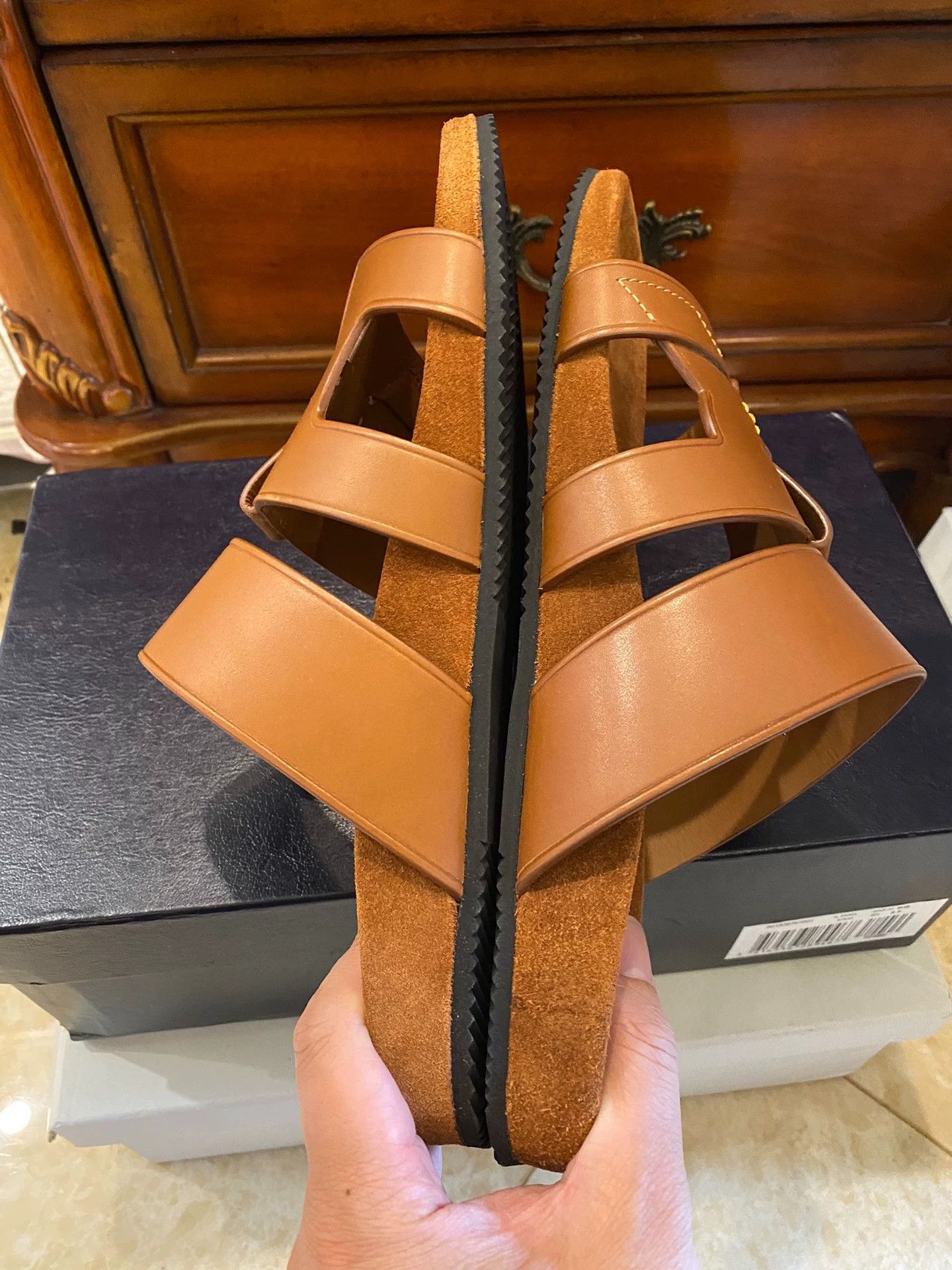 RRL Ralph Lauren RRL Purple Label Vintage Leather Slippers/Sandals Old Money Size US 7 / EU 40 - 7 Thumbnail