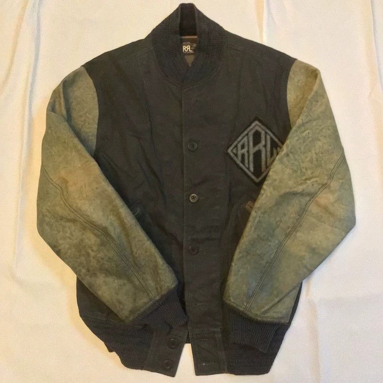 RRL Ralph Lauren RRL Ralph Lauren Leather sleeve baseball jacket Size US S / EU 44-46 / 1 - 1 Thumbnail