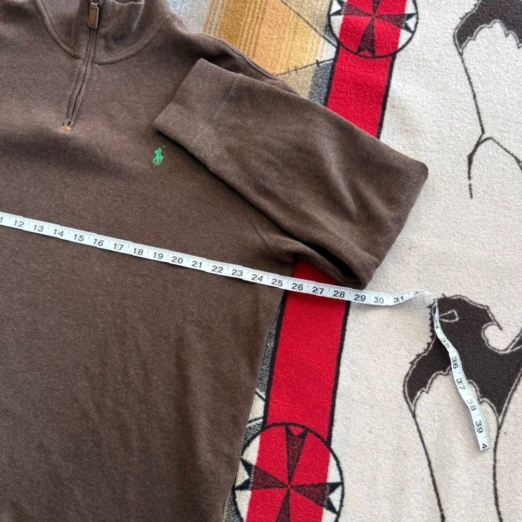 Polo Ralph Lauren VINTAGE Polo Ralph Lauren Mens Polo 1/4 Zip Pullover Sweater XL Brown Embroidered Preppy Size US XL / EU 56 / 4 - 5 Thumbnail