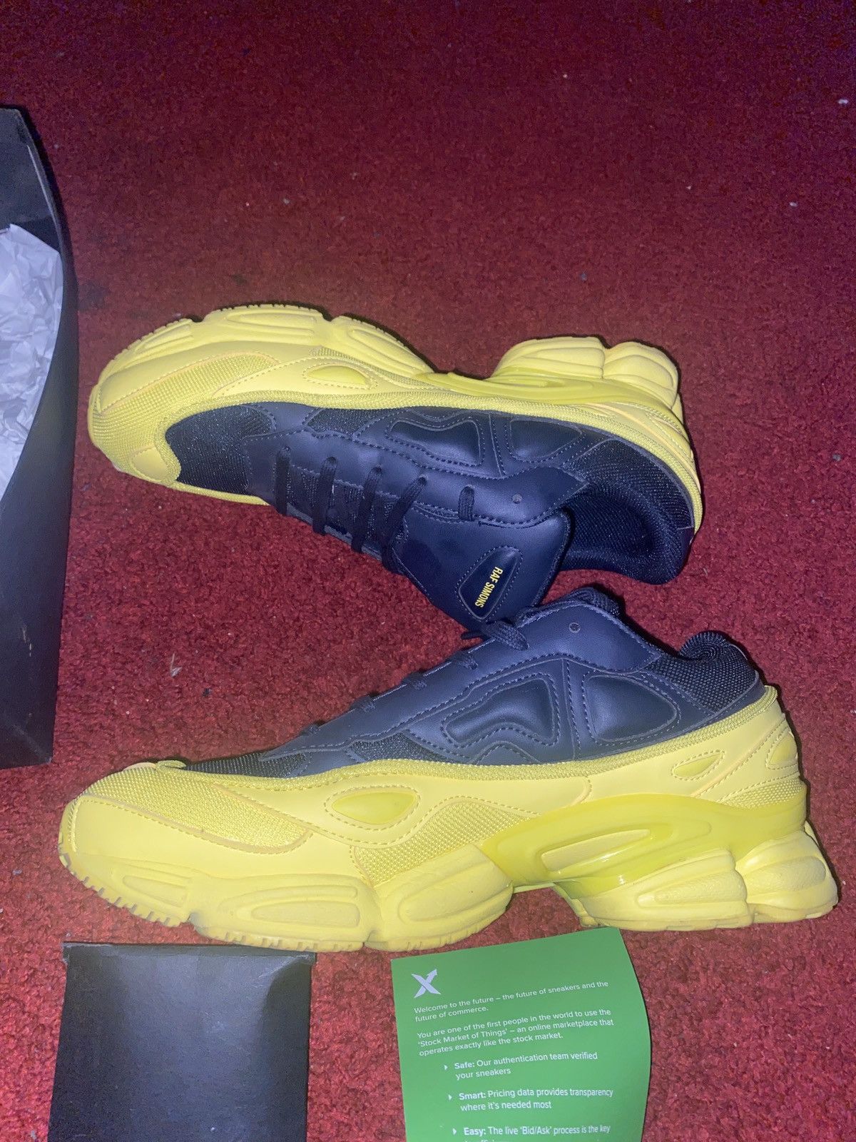 image of Raf By Raf Simons x Raf Simons Navy/blue And Yellow Raf Simons Ozweego Shoes in Blue/Yellow (Size 1