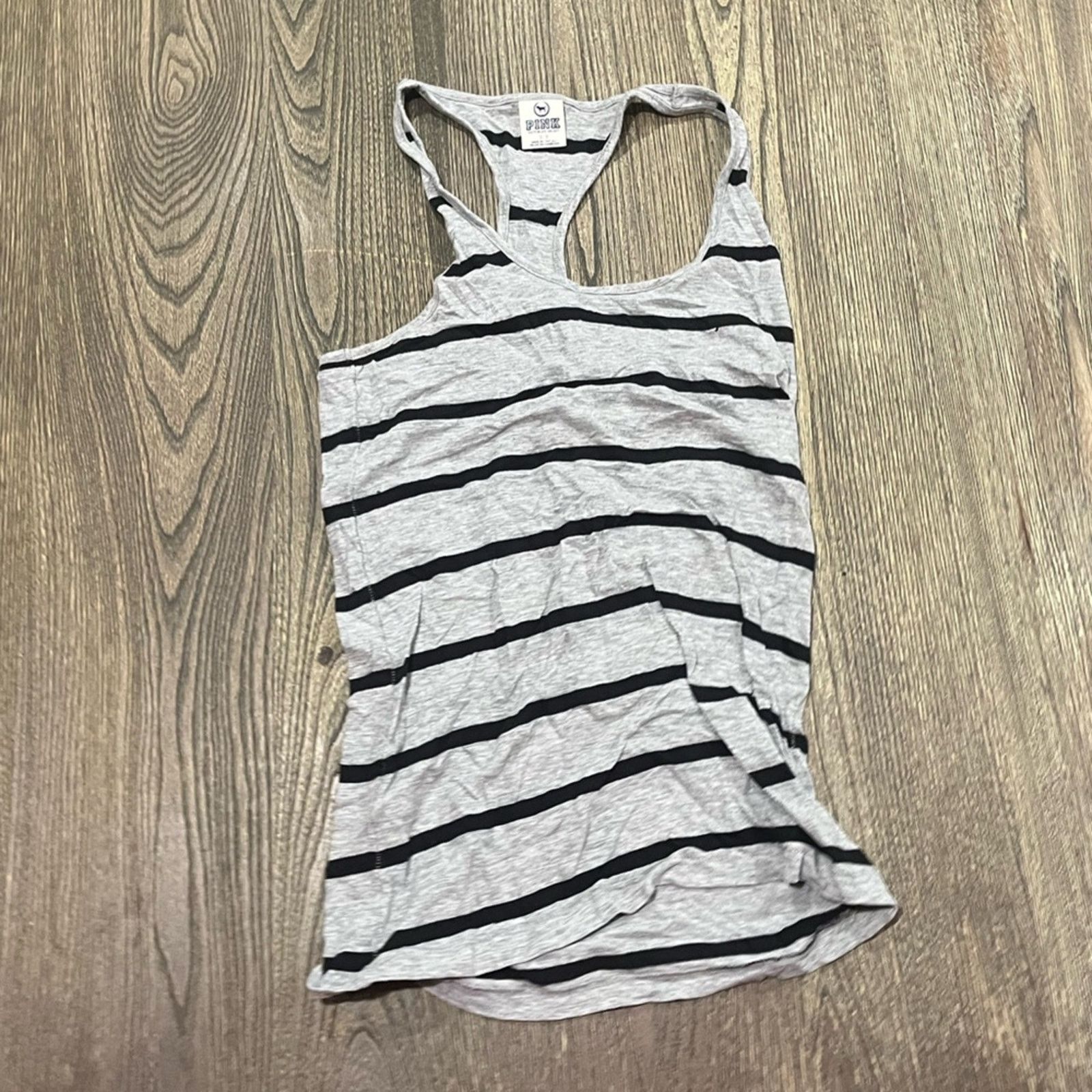 Vintage Pink Victoria's Secret Tank Top Striped Gray Black Size S Size S / US 4 / IT 40 - 2 Thumbnail