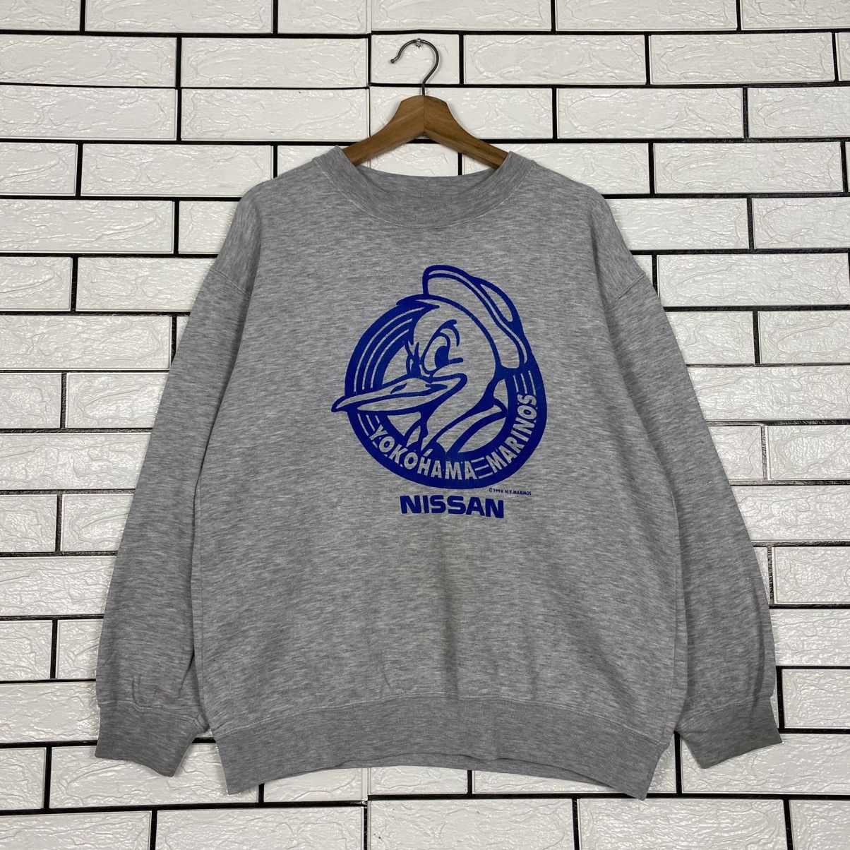 Vintage 📌Vintage 1994 Sweatshirt N.Y.Marinos Nissan JDM Big Logo Size US L / EU 52-54 / 3 - 2 Thumbnail