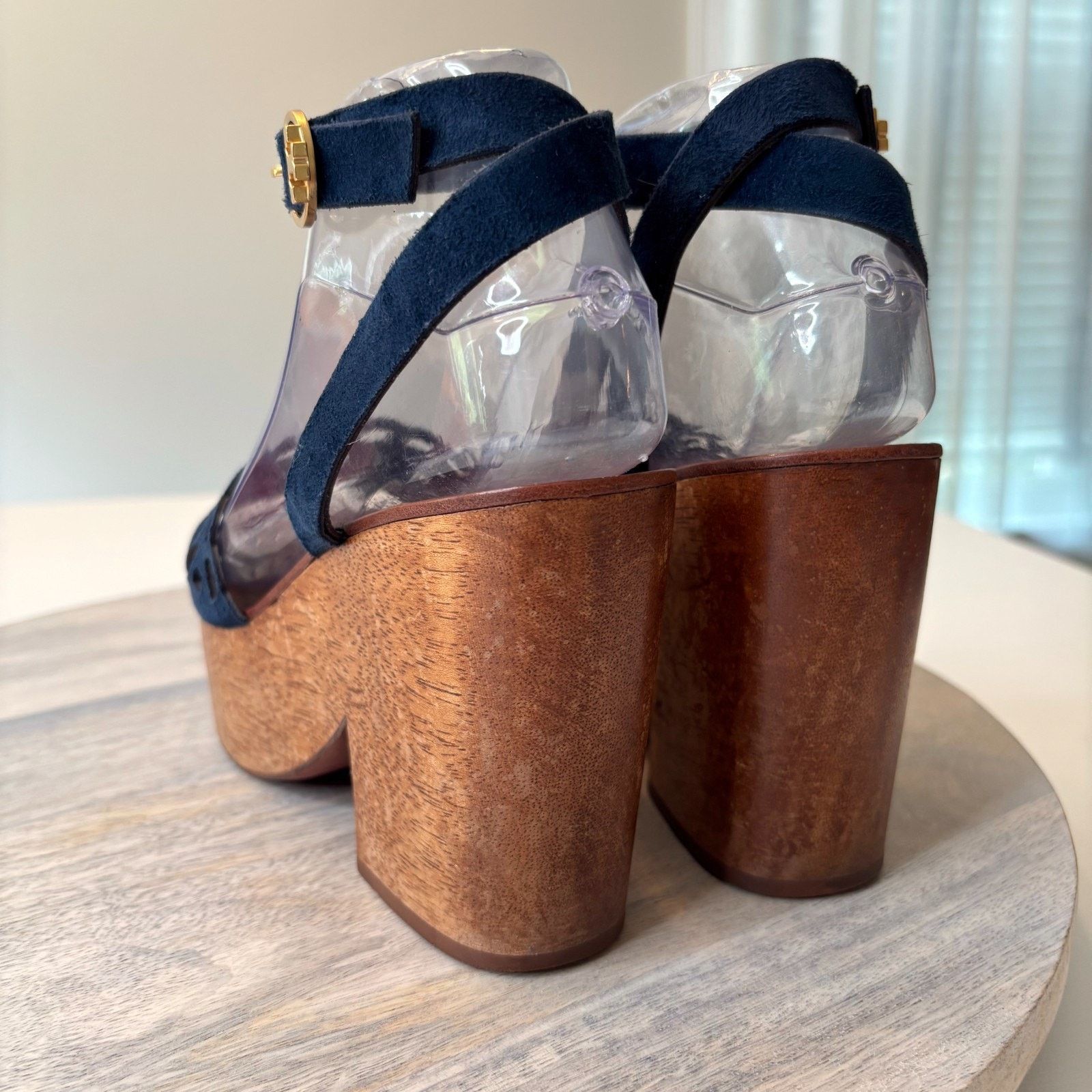 Tory Burch Tory Burch May Lancaster Blue Suede Platform Sandals Sz 6.5 Size US 6.5 / IT 36.5 - 9 Thumbnail