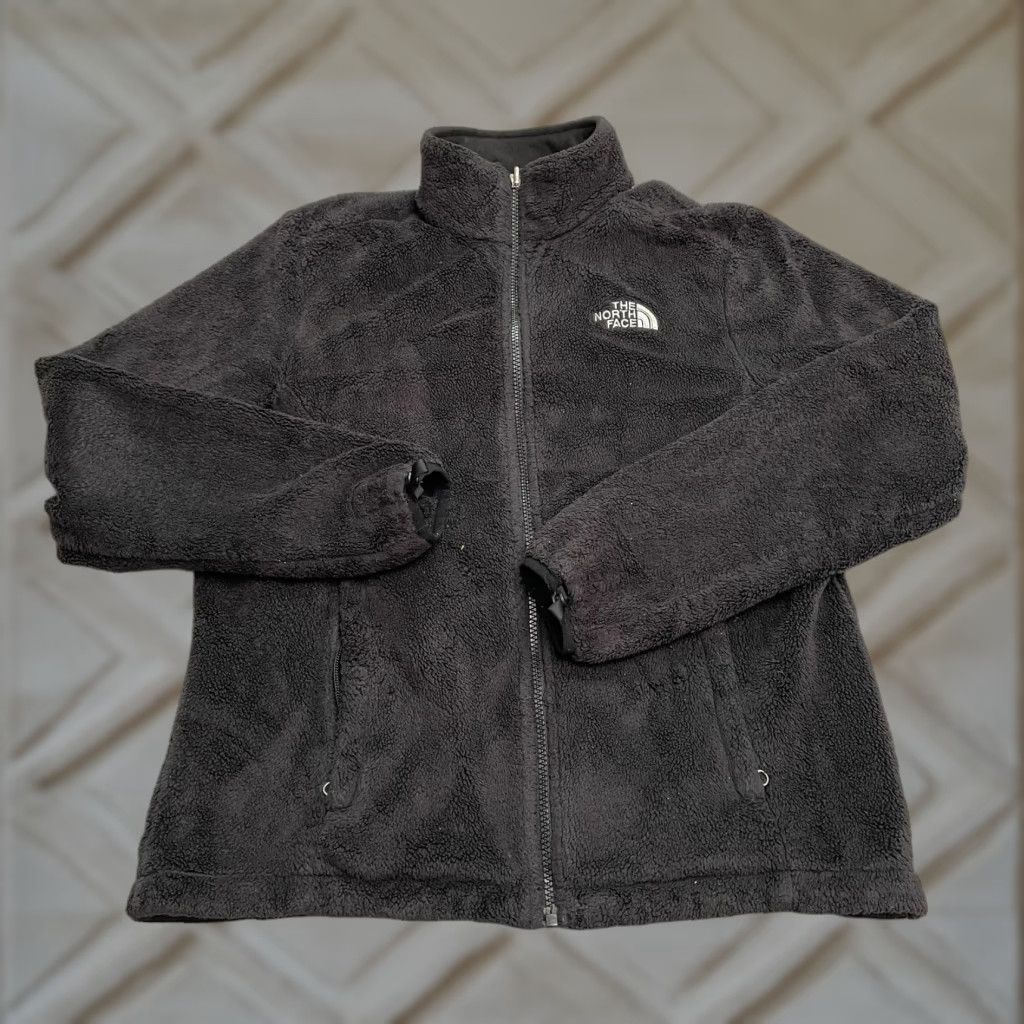 The North Face Osito Fleece Jacket Womens Medium Black Full Zip Pocket Outdoor