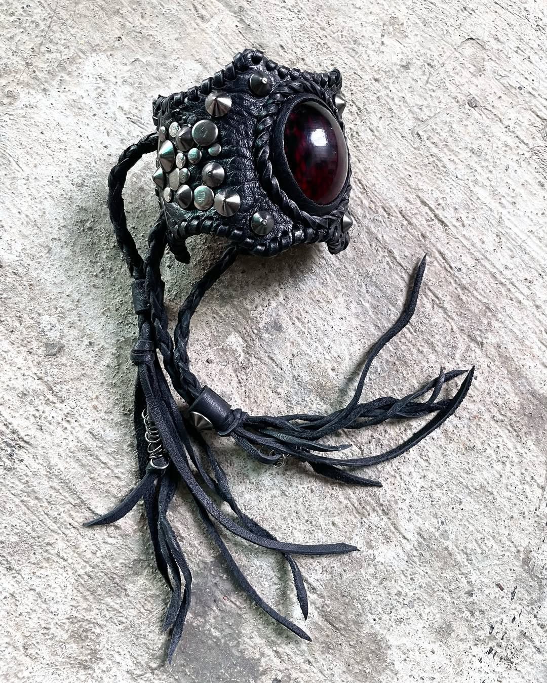 14th Addiction × KMRii Kangaroo Python Crystal Leather Cuff Bangle