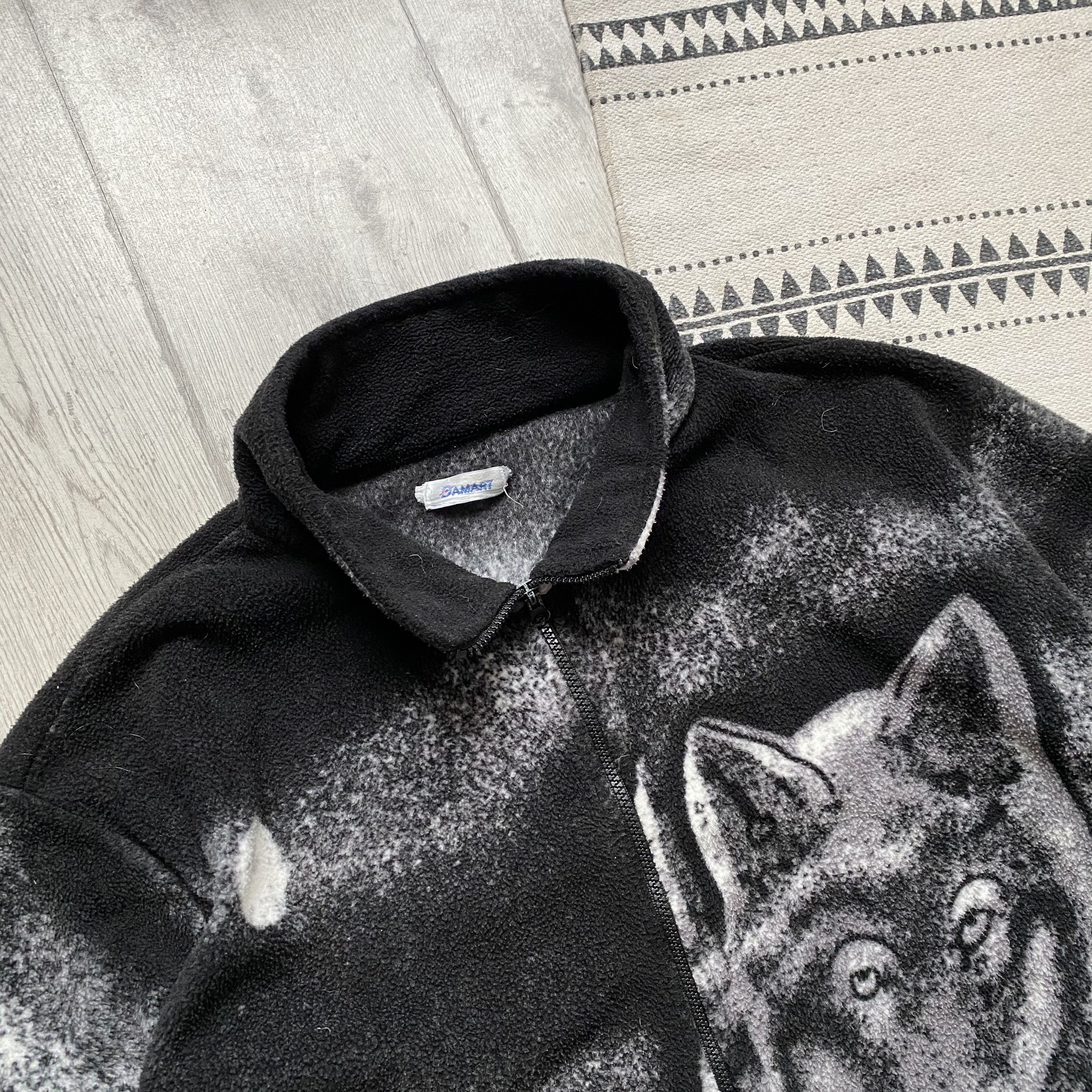 The North Face 🔥90s Vintage Wolf Animal Nature Fleece Light Jacket Zip Size US XL / EU 56 / 4 - 2 Thumbnail