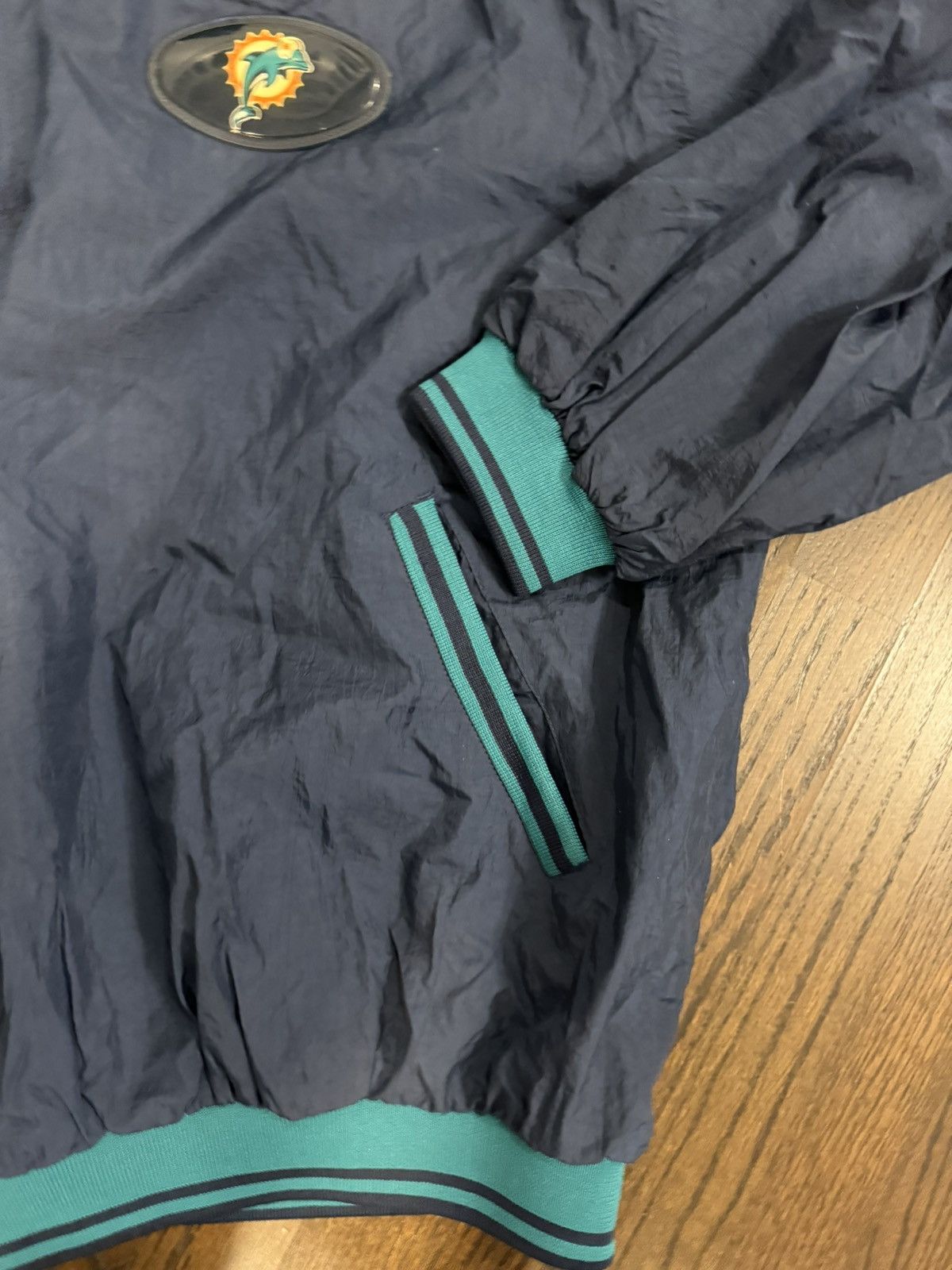 Pro Player × Vintage Vintage 90s Pro Player Miami Dolphins Quarter Zip Jacket Size US XL / EU 56 / 4 - 5 Thumbnail