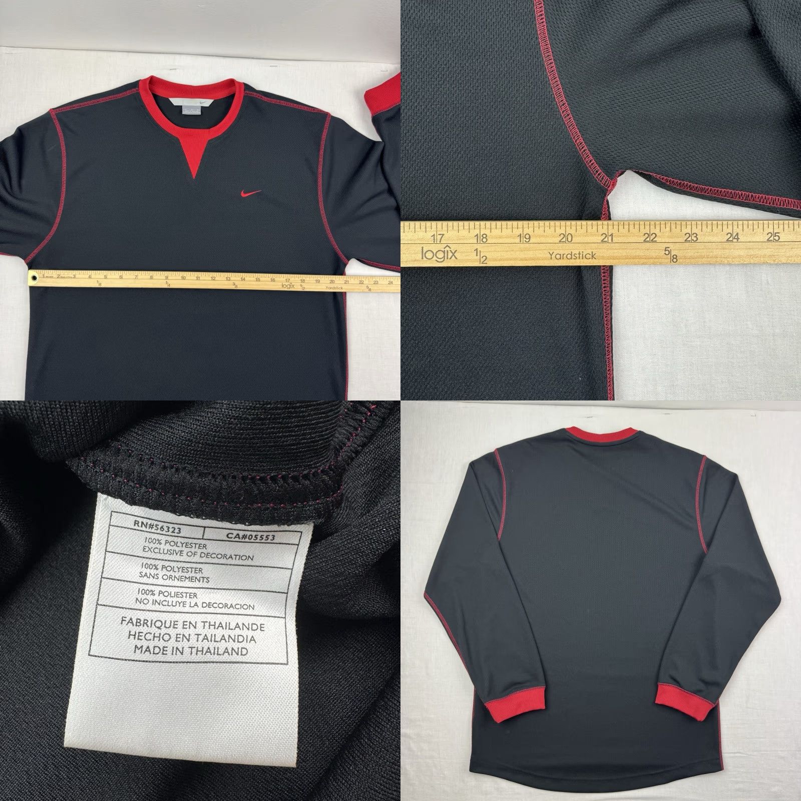 Nike VINTAGE Nike Long Sleeve Shirt Mens Adult Medium Black Polyester Y2K Sports 90s USA Tag Size US M / EU 48-50 / 2 - 8 Thumbnail