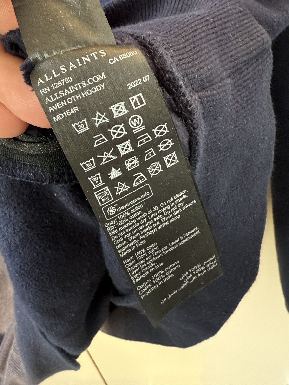 Allsaints Allsaints Hoodie Navy Size US M / EU 48-50 / 2 - 9 Thumbnail