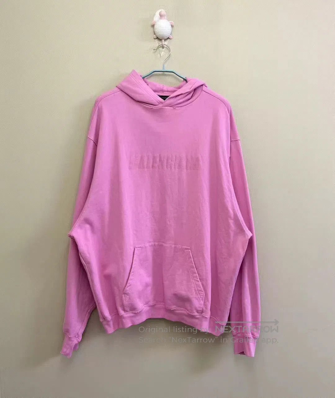 Balenciaga BALENCIAGA Pink Distressed Letter Hoodie. Size S / US 4 / IT 40 - 1 Thumbnail