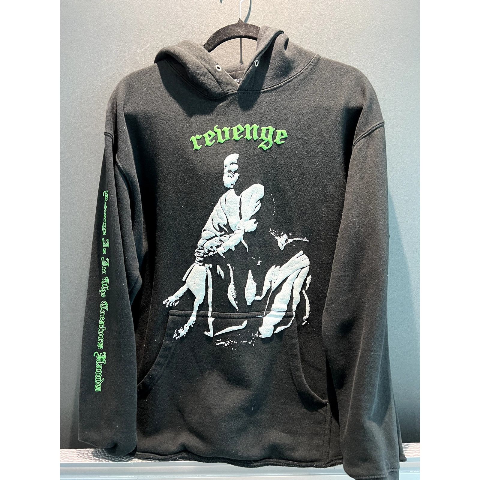 Revenge REVENGE "Renaissance" Blk/Green Cut Hoodie Authentic Size US L / EU 52-54 / 3 - 1 Thumbnail